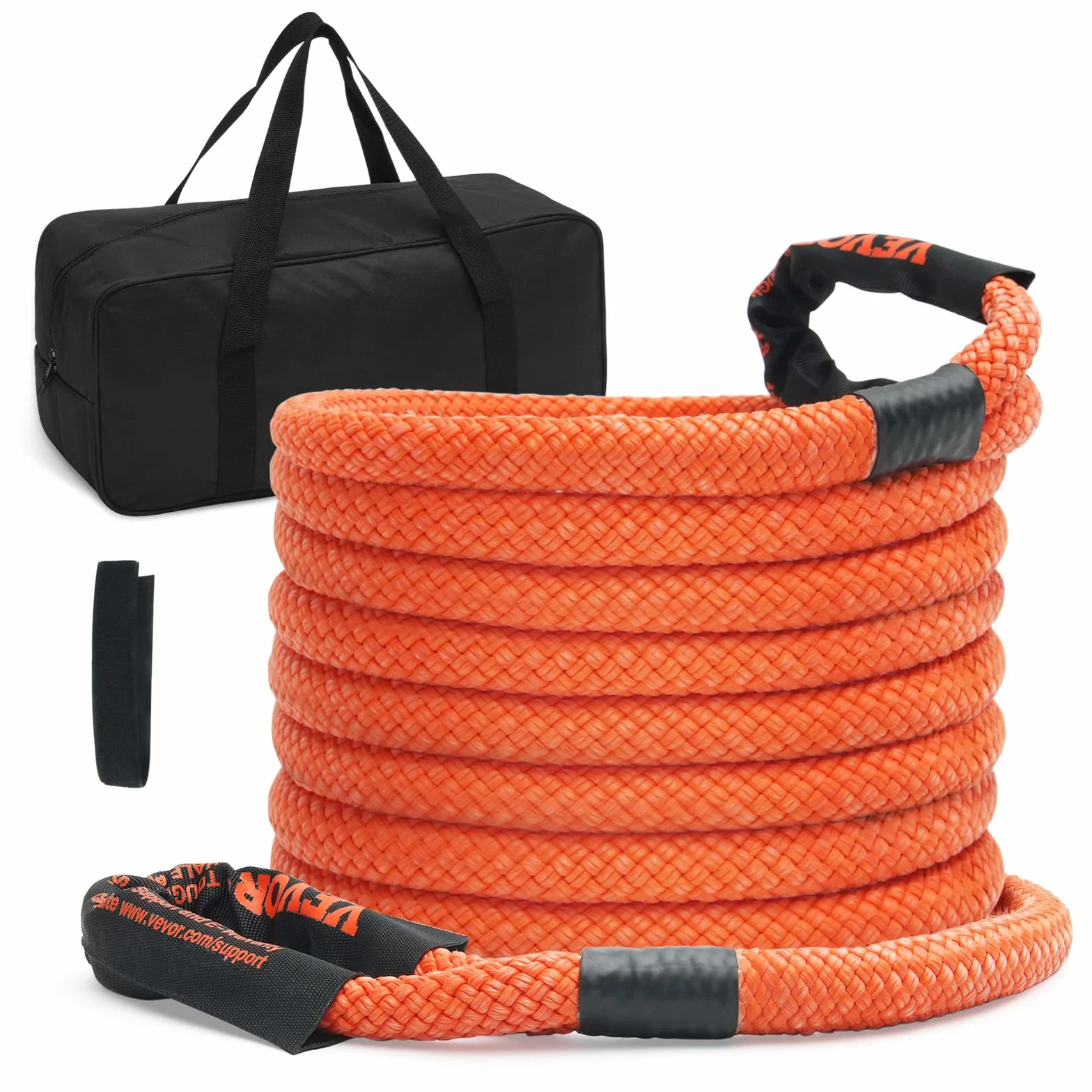 VEVOR Correa de Remolque de Nilón de Recuperación Cinética de 25,4 mm x 9,1 m, Carga de 17237 kg, Correa de Arranque Resistente de Energía de Elasticidad Extrema para Jeep, Camión, SUV, Tractor