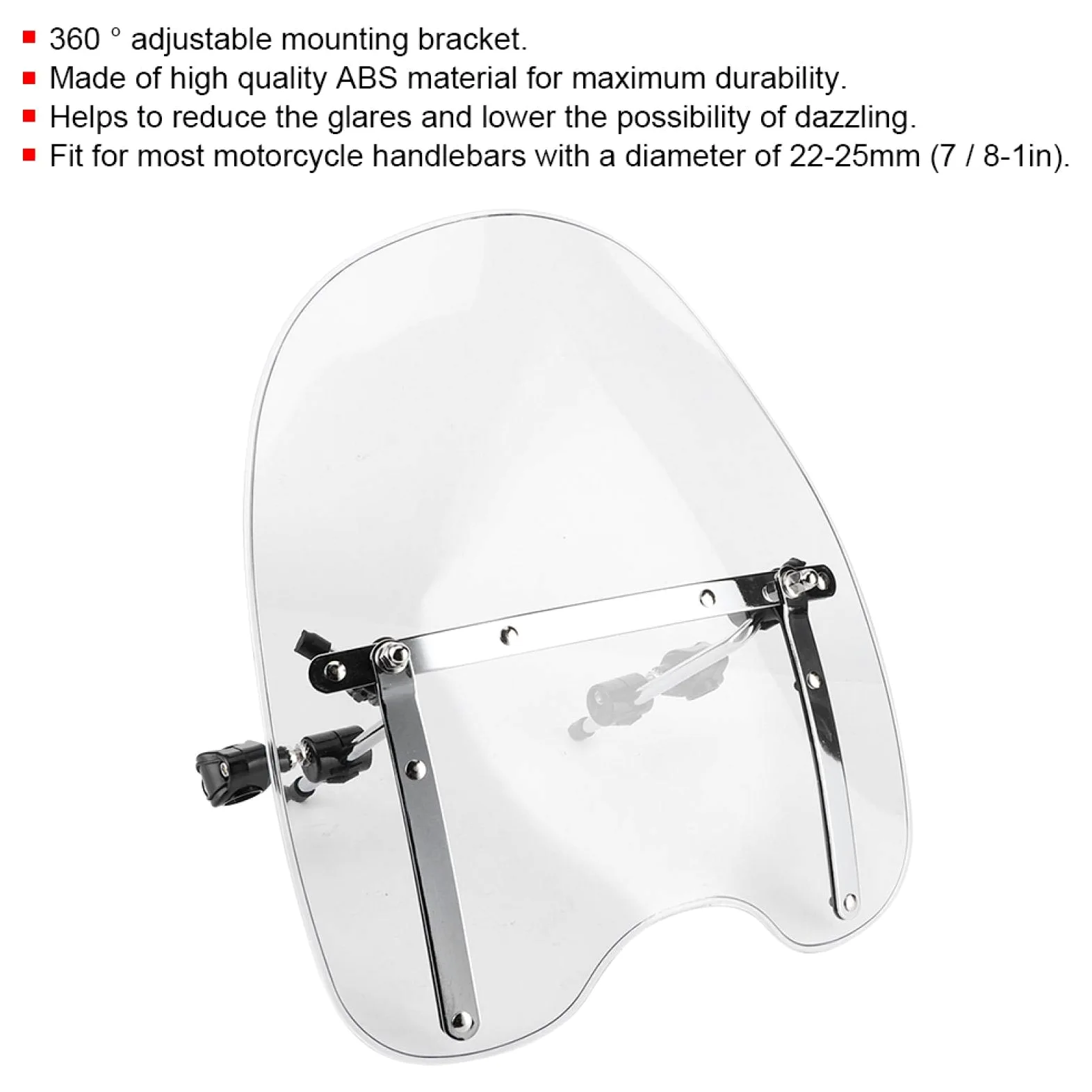 Deflector de Viento para Motocicleta, Accesorio de Conducción Parabrisas Universal para Motocicleta Parabrisas Duradero para Motocicleta para Modificación de Molduras para Piezas de(transparente)