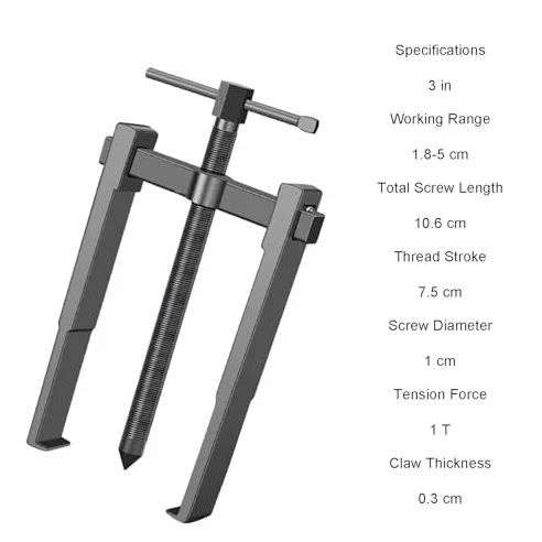 Kit de extractor de rodamientos de dos garras de acero de alto carbono, herramienta de extracción de rodamientos de rueda y engranajes de 6 pulgadas, extractor de rodamientos pequeños para rodamientos