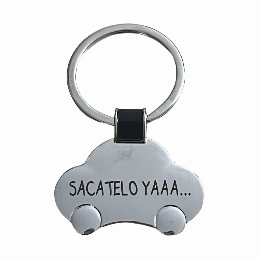 regalo grabado - Llavero Coche Personalizado | Metal Cromado | Grabado Imborrable | Ideal Carné de Conducir | Opción de Logo en Cara B, Metal, Talla Única