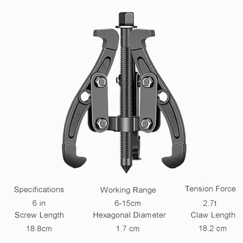 Extractor de rodamientos ajustable de 2 mandíbulas y 3 mandíbulas, extractor de engranajes de acero al carbono para una extracción eficiente de rodamientos pequeños (4 pulgadas), rendimiento estable