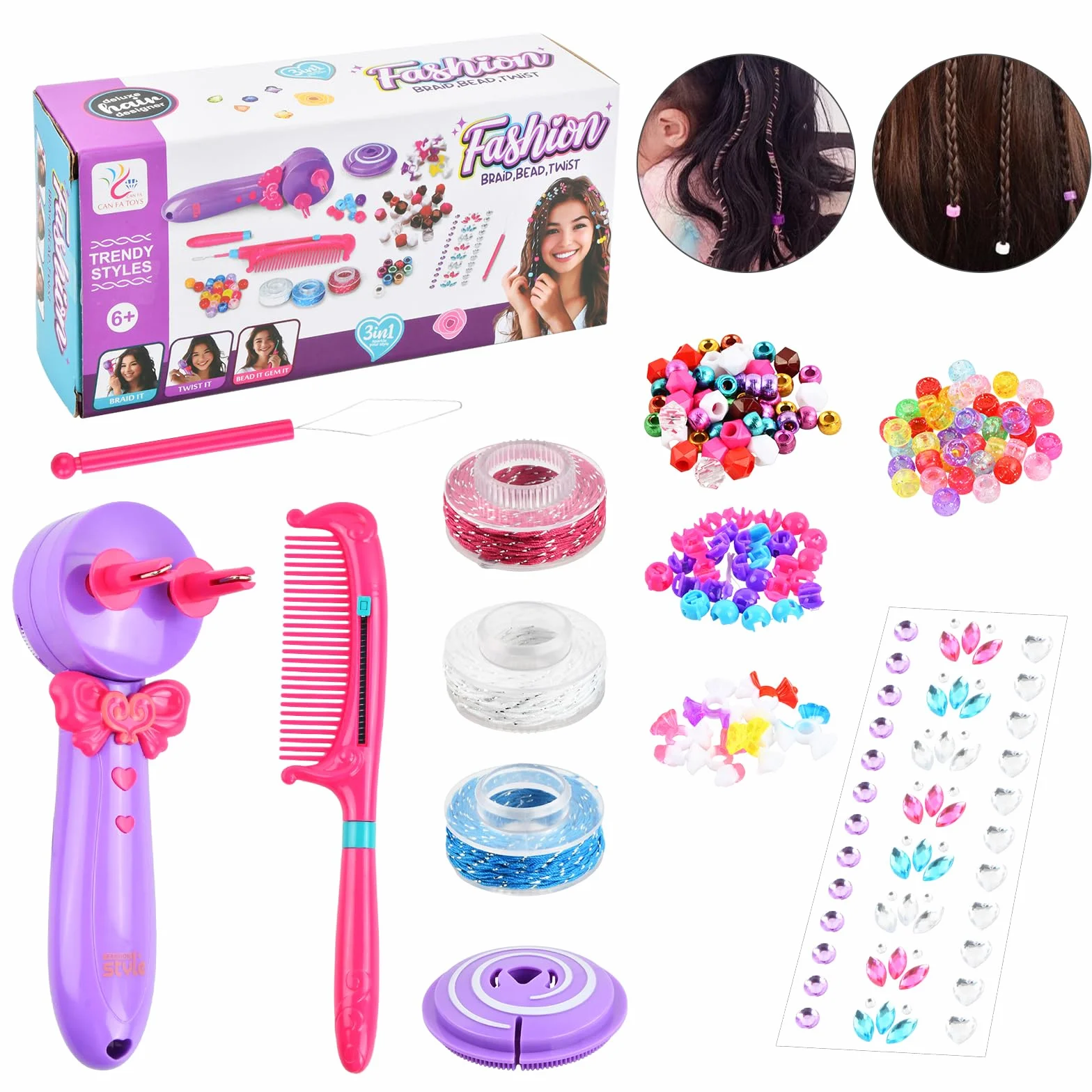 Trenzadora Automática de Cabello, Trenzador para Niñas, Máquina de Trenzado, Herramienta de Peinado DIY