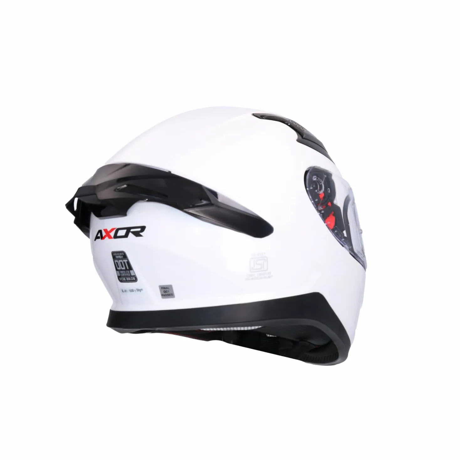 Casco AXOR Apex Solid Casco Integral de Moto Blanco Perlado con Pantalla Extra y Lente Solar, Diseño Deportivo, Talla L
