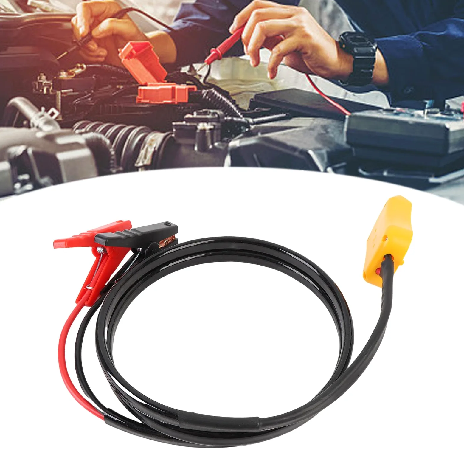 Qqmora Cables de Puente con Adaptador, Abrazaderas de Cable de Arranque de Batería de 8 AWG de 6 Pies para Baterías de 20 V, Automóviles, Camiones, SUV, Motocicletas, Alambre Reta