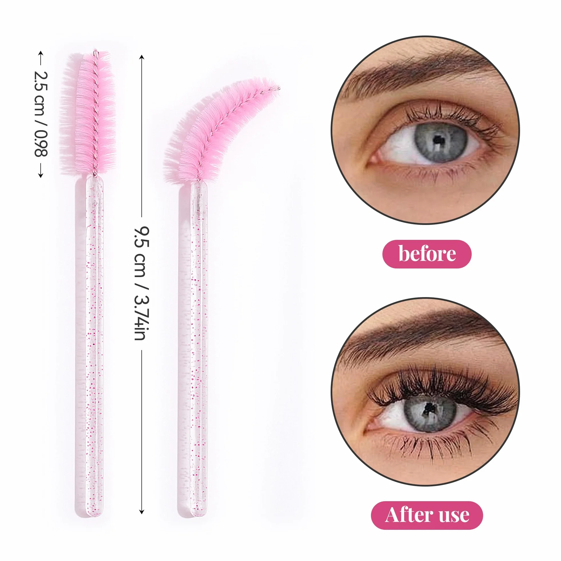 Aujzoo 40 brochas de pestañas kit de maquillaje cepillo de cejas herramientas cosméticas
