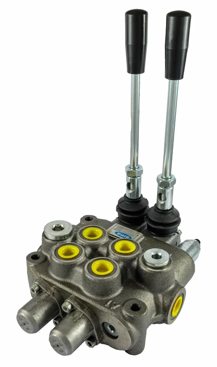 Dispensador hidráulico Ama: dispensador hidráulico de 2 palancas, tipo base, 3/8", 40 litros, 180 bar