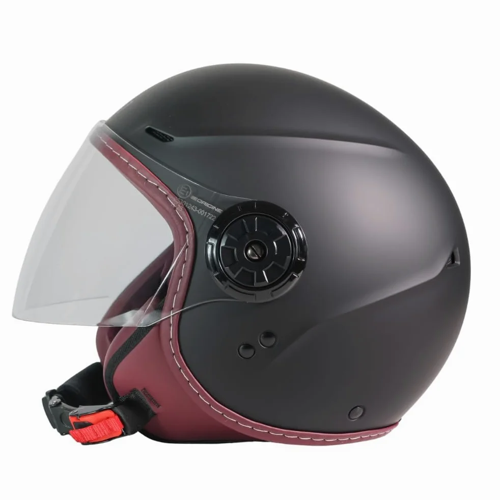 ORIGINE Casco de Moto Jet Homologado ECE 22.06, Casco Urbano para Scooter Ligero y Compacto con Visera Transparente Larga