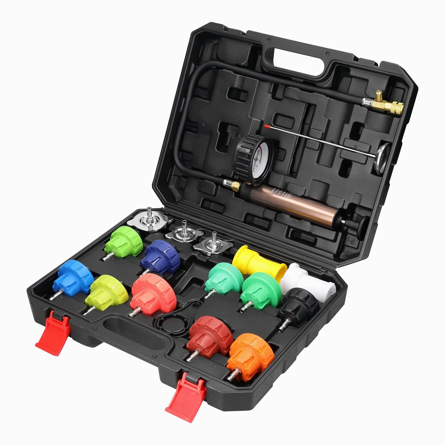 Kit universal de detección fugas en depósitos combustible for automóviles, herramienta detectora for , probador presión agua del radiador, kit herramientas vacío for refrigerante aire acondicionado