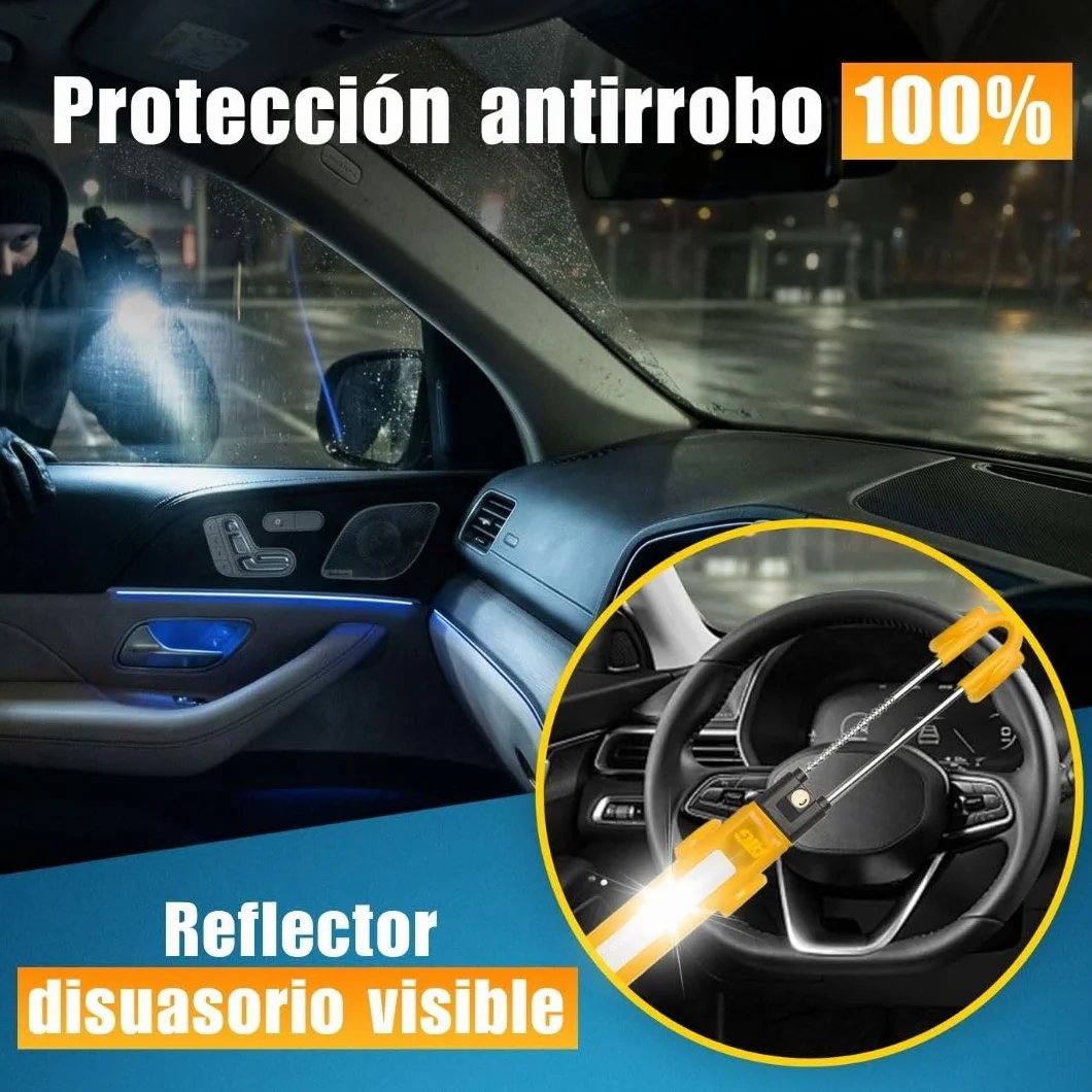 ATG Bloqueo Volante Coche – Antirrobo Coche, Antirrobo Volante & Barra Antirrobo para Auto, SUV, Van, Furgoneta y Autocaravana – Acero Endurecido, Protección Antitaladro