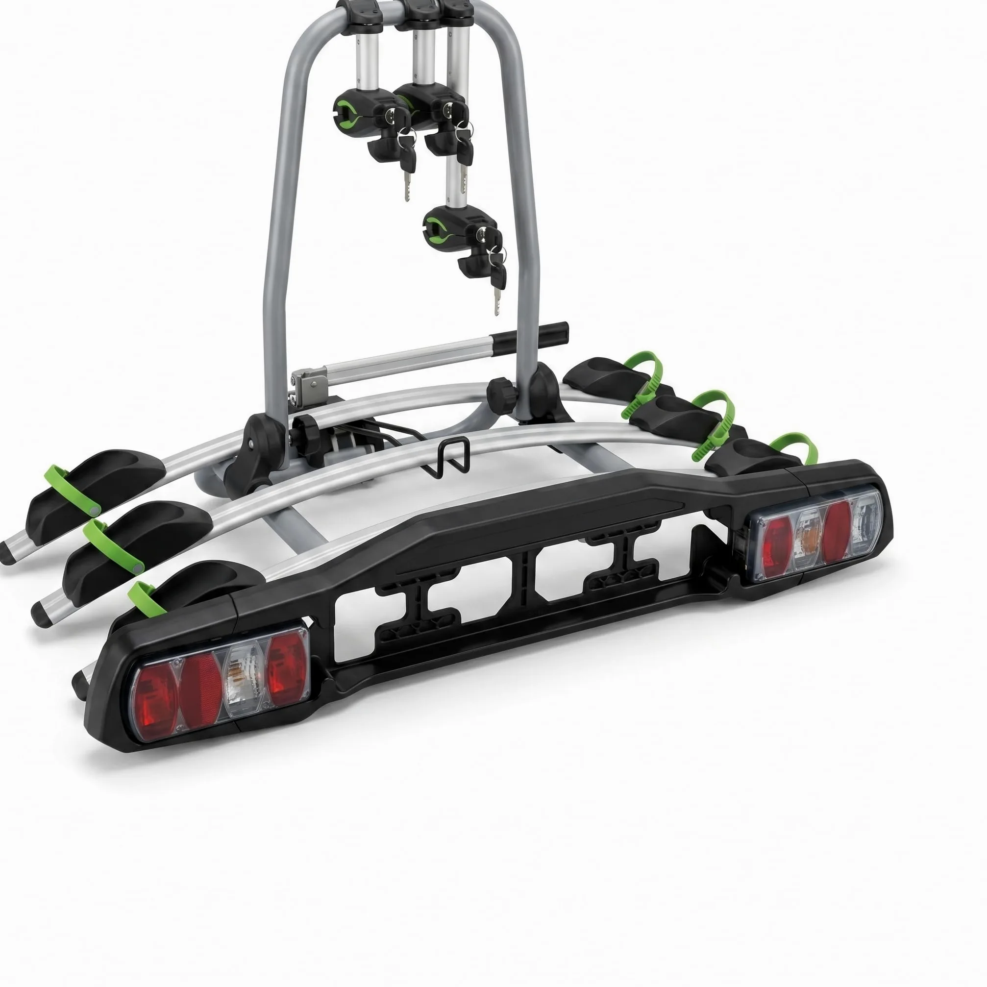 VDP-TBA – Portabicicletas trasero con bloqueo para 2/3/4 ruedas, plegable para remolque con Quick-Lock