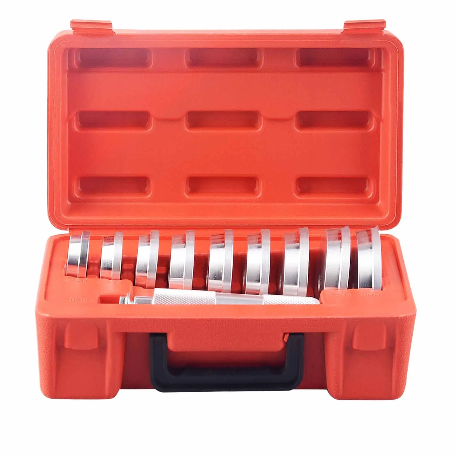 Juego de rodamientos métricos y anillos de sello - 9 discos - Caja de eje - Kit de sello universal de aluminio para rodamientos de ruedas de automóviles