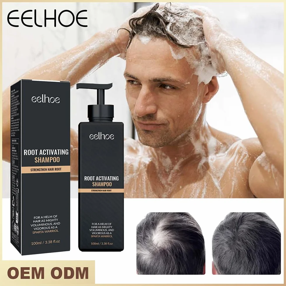 Champú activador de raíz para hombres pérdida de cabello espesor repara suaviza fortalece