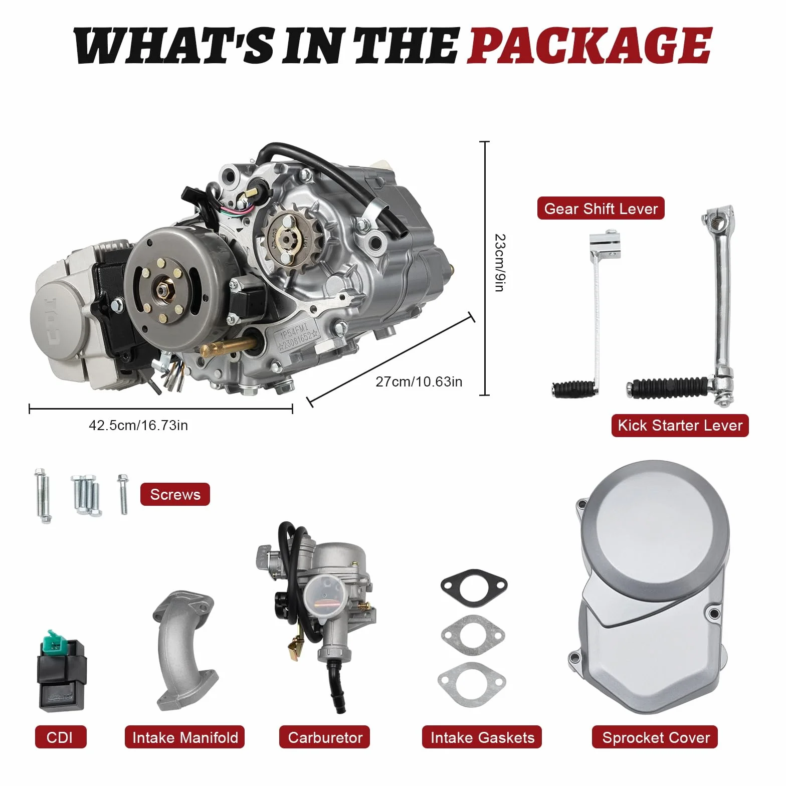Motor de 125 cc de 4 tiempos, motor de un solo cilindro, enfriado por aire manual, con arranque de pedal y embrague accionado manualmente, para Dirt Bike Pit Bike Motor Engine