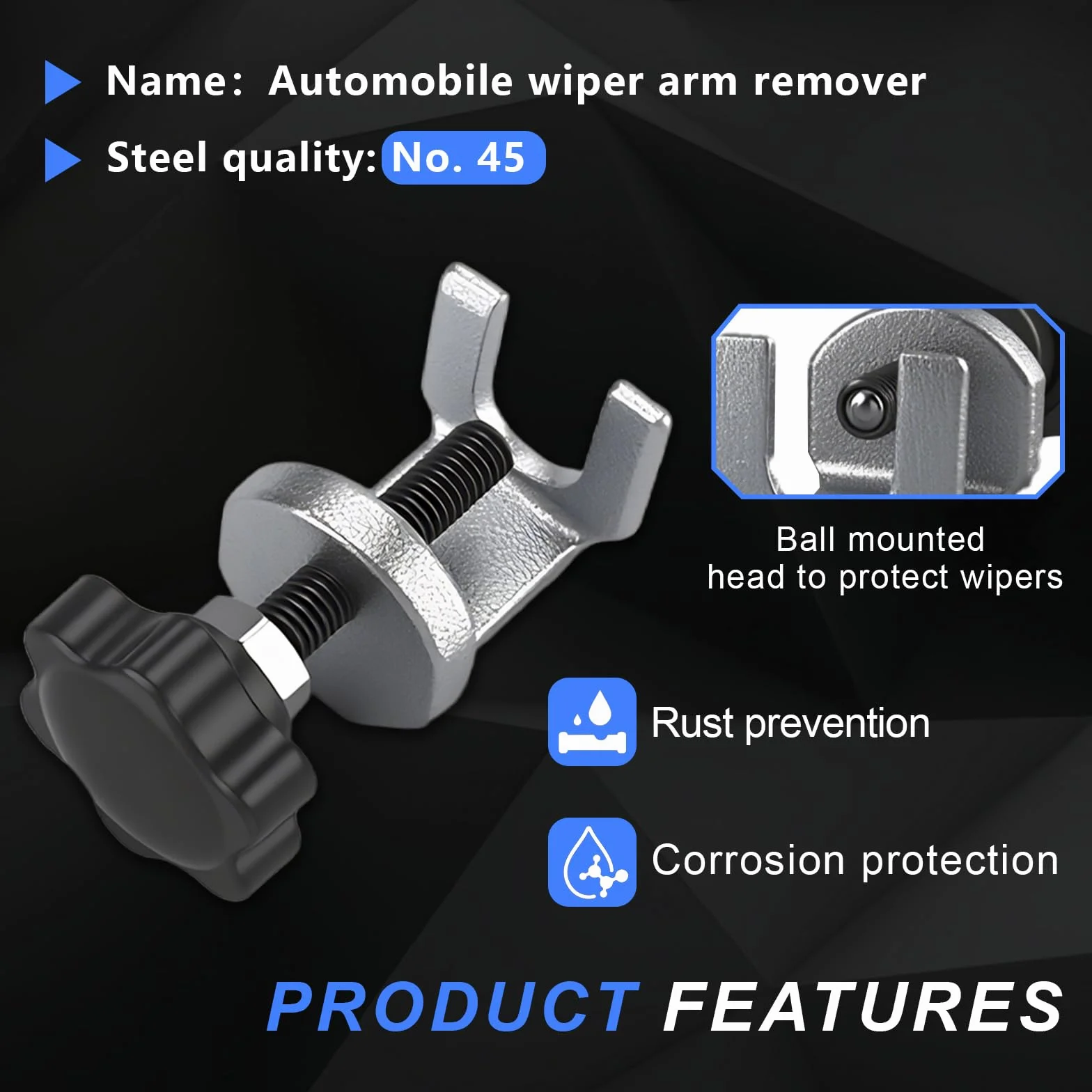 Extractor de brazo del limpiaparabrisas, herramientas de desmontaje del brazo del limpiaparabrisas, herramienta de desmontaje ajustable, extractor universal de brazo del limpiaparabrisas para coches
