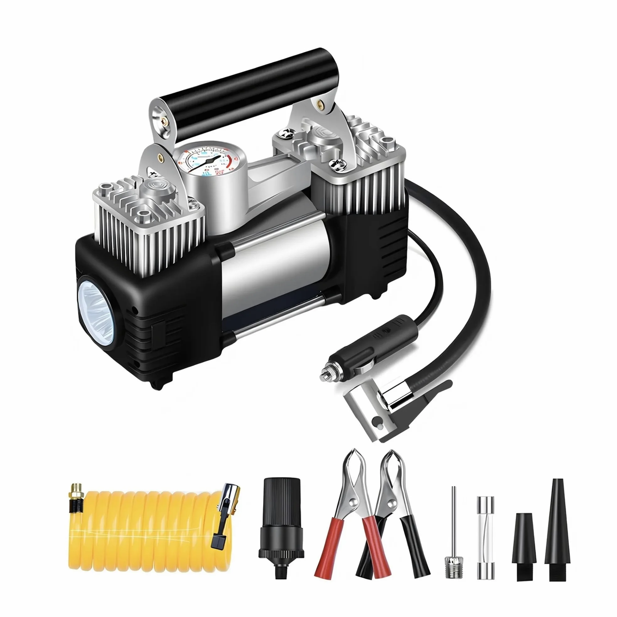 Bomba de Aire para Coche, Inflador De Neumáticos, Bomba Aire para Coche 150 PSI, Compresor 12V para Coches, Motocicletas, Bicicletas, Relleno Bolas para Motos