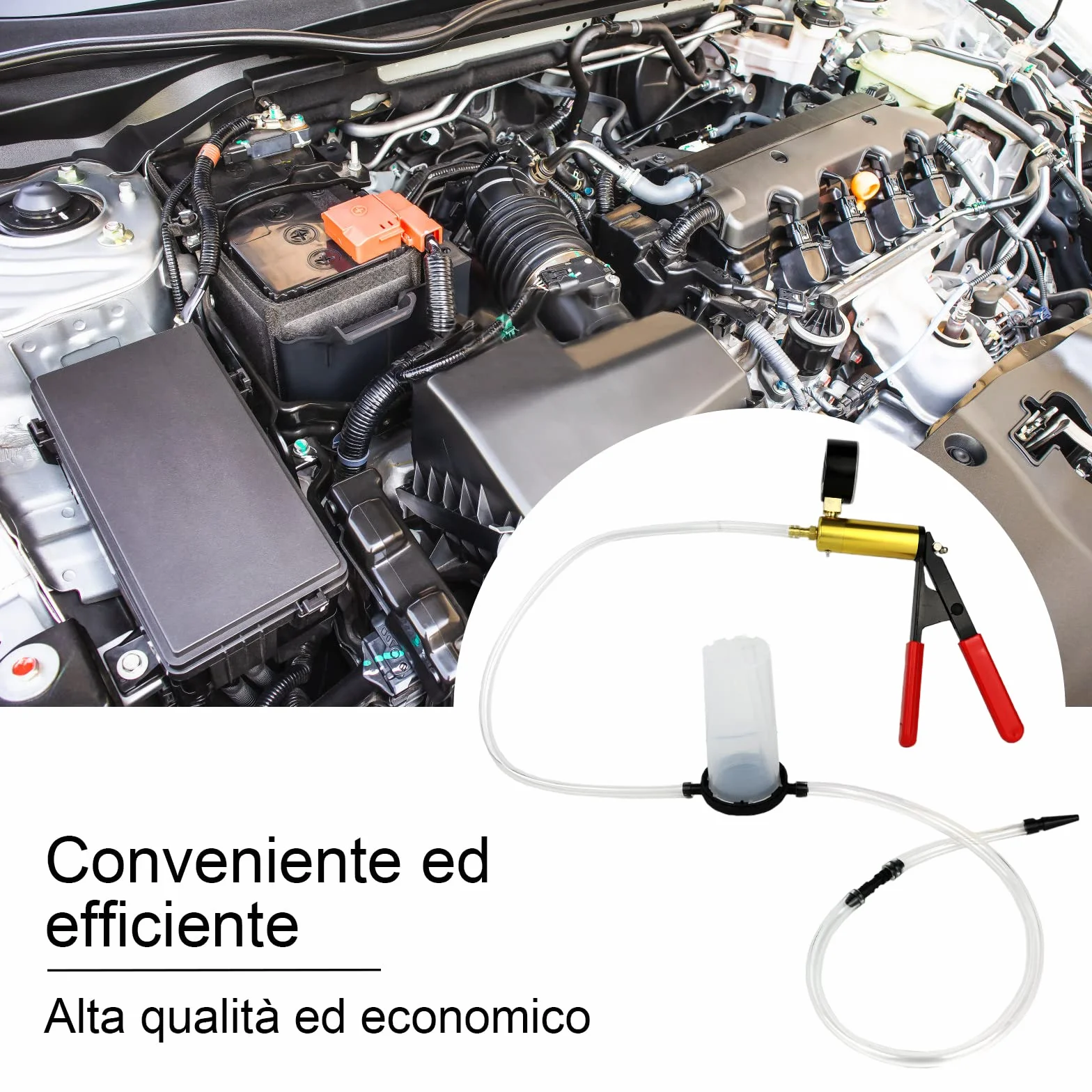 Equipo de Purga de Frenos de Freno de probador de Bomba de vacío con medidor de vacío, Adaptador para vehículo automotriz, camión y Moto