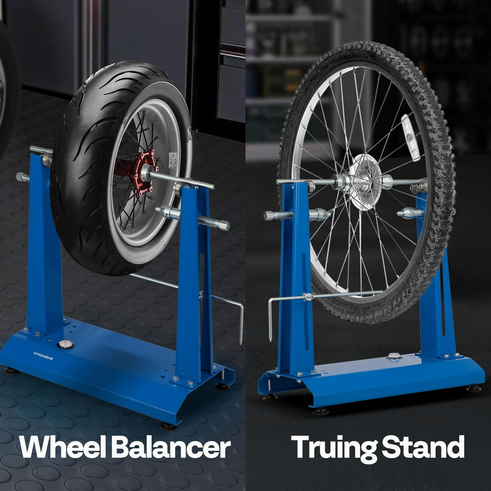 VIVOHOME Equilibrador de ruedas de motocicleta y soporte de trazado azul