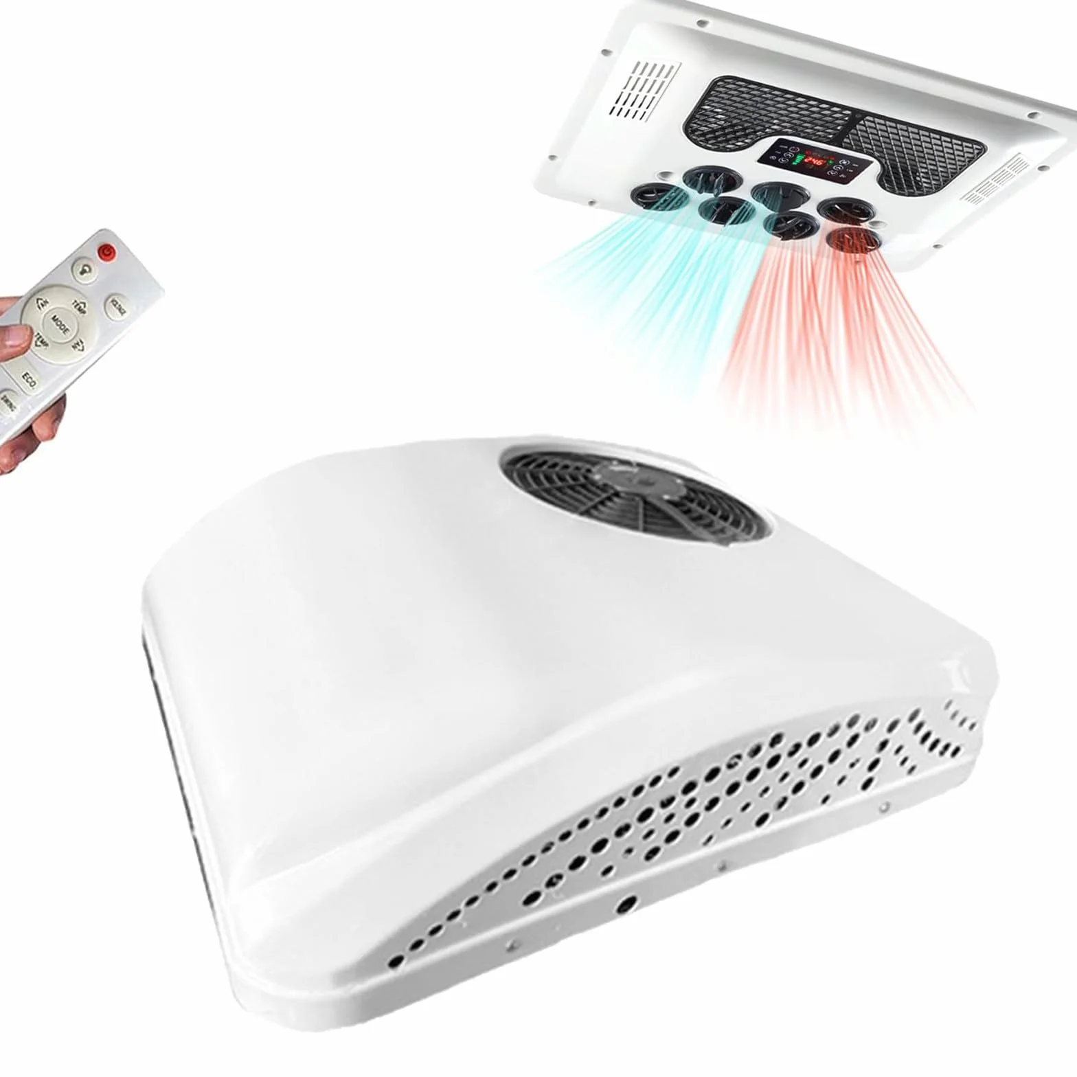 Aire Acondicionado Eléctrico de Techo 8500 BTU 12V 24V 48V 220V 115V CC para RV Autocaravana