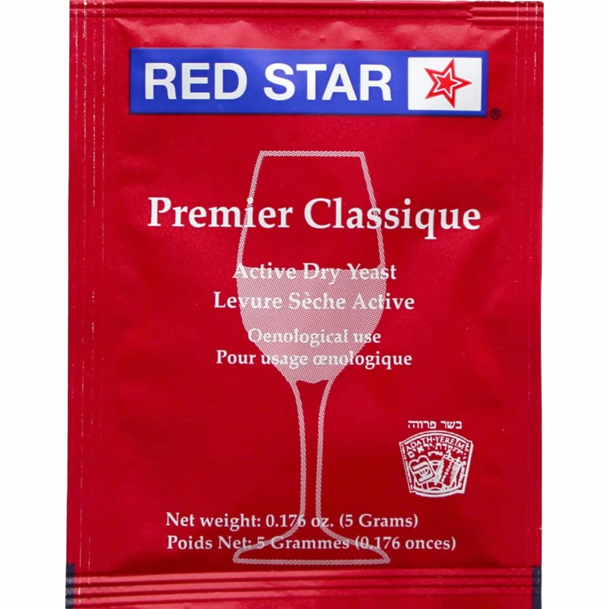 Red Star Levadura de Vino Premier Classique Paquete de 5 Sobres de 5 g Saccharomyces cerevisiae