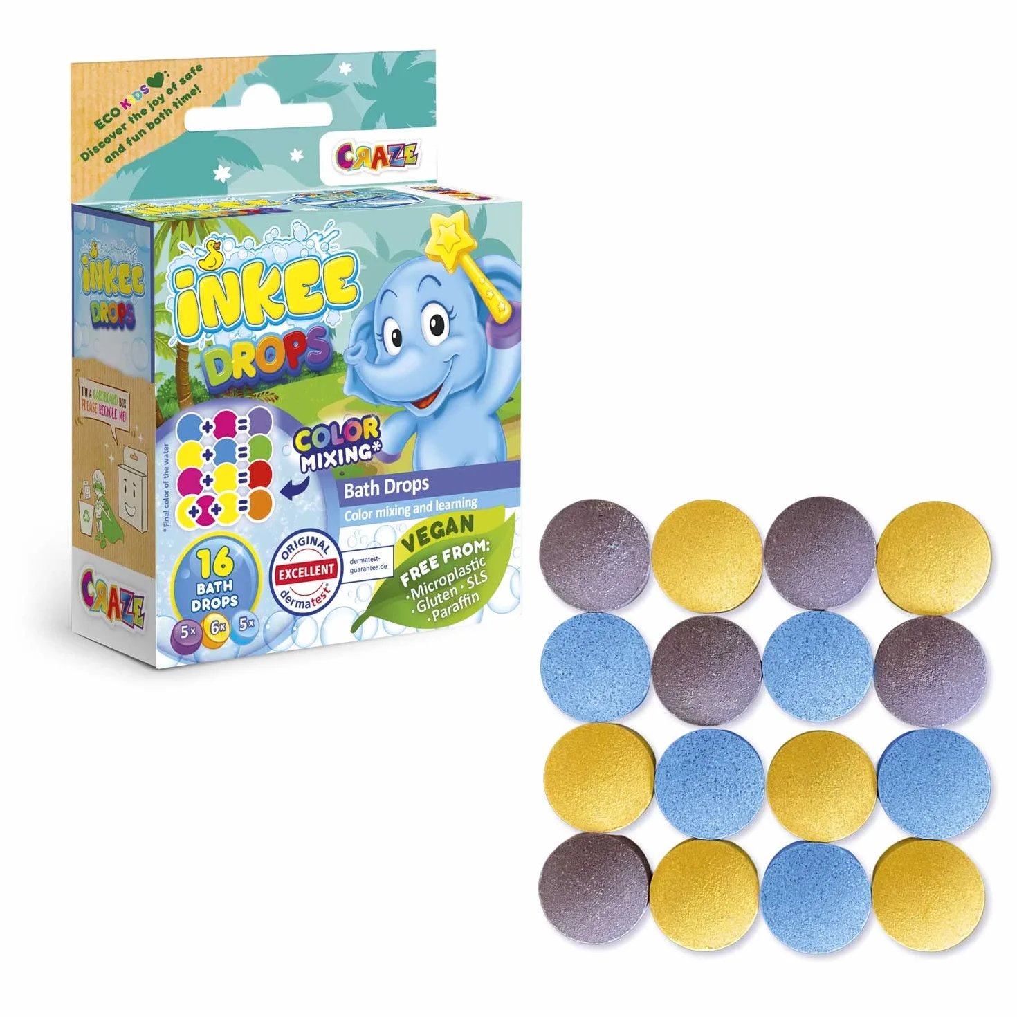 INKEE Bombas de Baño Para Niños 16 Colores Compatible con Varitas