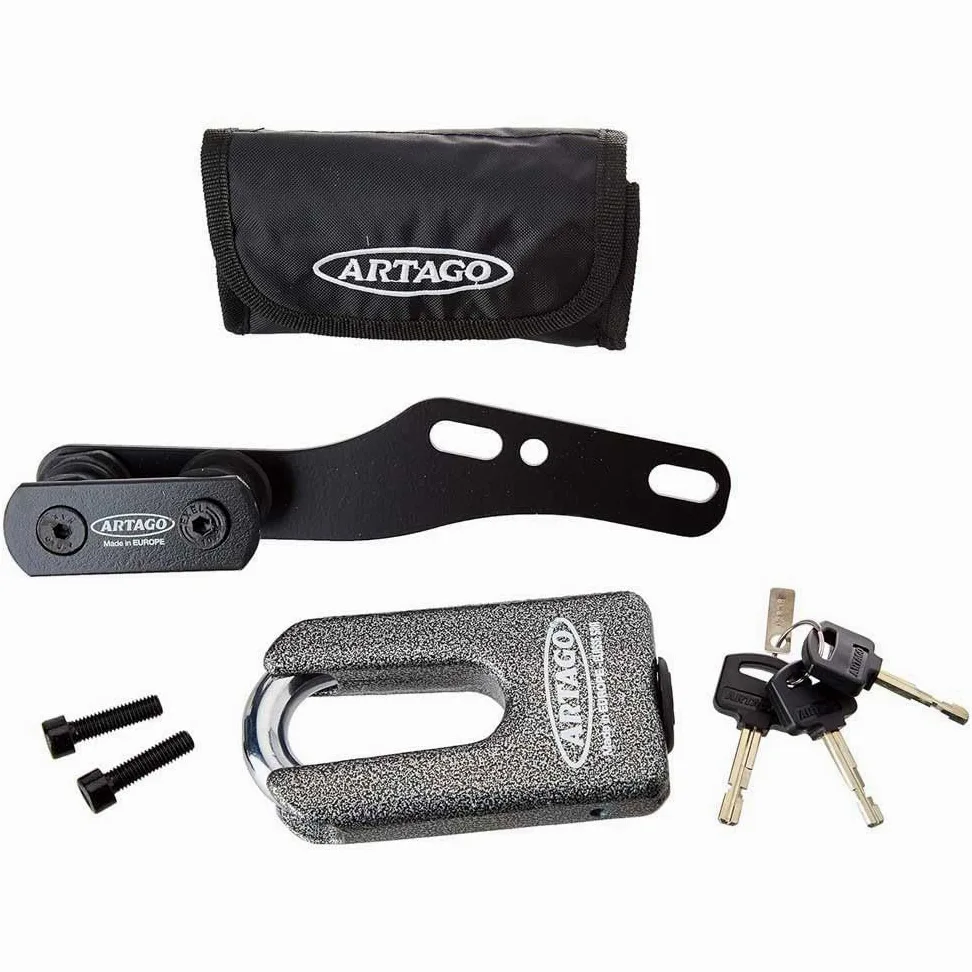 Artago 69T2 Pack Candado Antirrobo Disco Alta Seguridad + Soporte para Yamaha MT-07 y Tracer 700, Homologado Sra, Sold Secure Gold, ART4