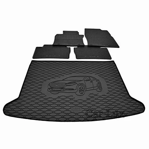 Car Lux DUO01187 - Alfombra protector maletero + Alfombras alfombrillas de goma a medida para Mazda CX-30 CX30 desde 2019-