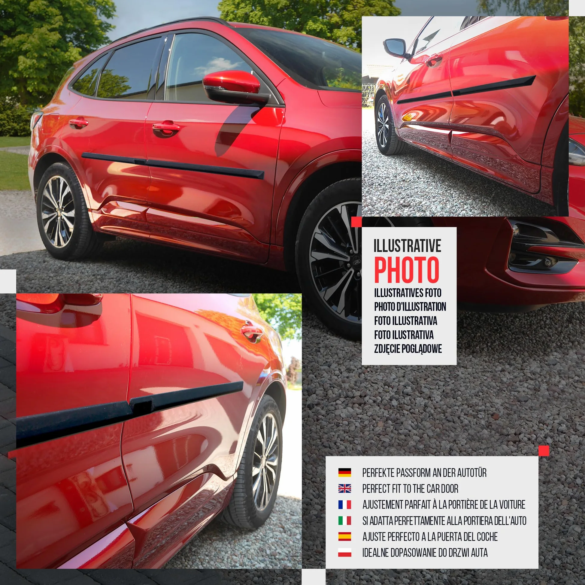 CHROMEMASTER | Molduras Protectoras Laterales para Puertas de Coche | Compatibles con Audi Q3 2011-2018 | El plastico | Molduras protegen Las Puertas del Coche de daños