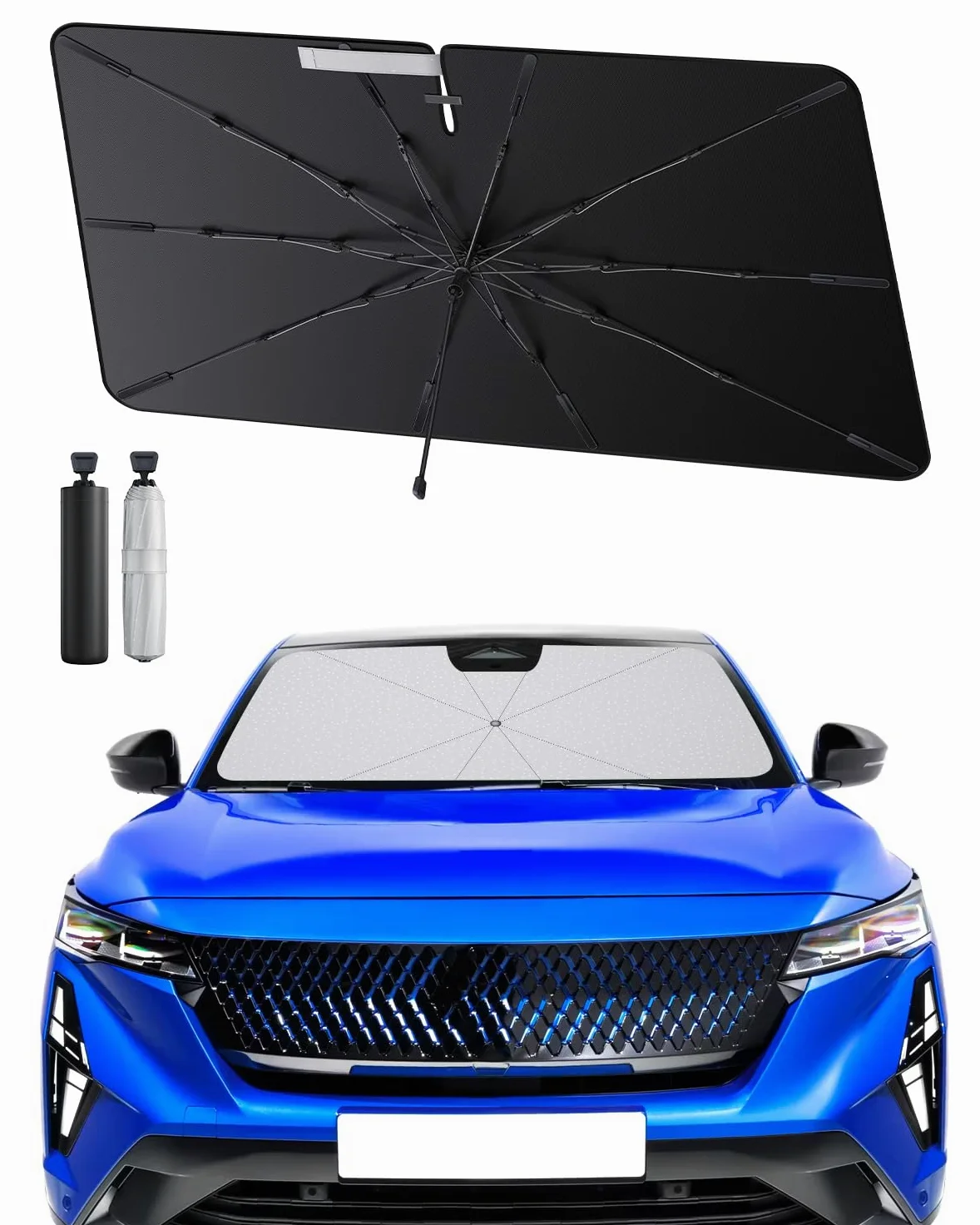 SHAOHAO Conpatible con R*enault Rafale 2024 2025 Parasol Coche Delantero Protector Solar Parasol Paraguas Coche Resiste a los Rayos UV Plegable R*enault Rafale Accesorios