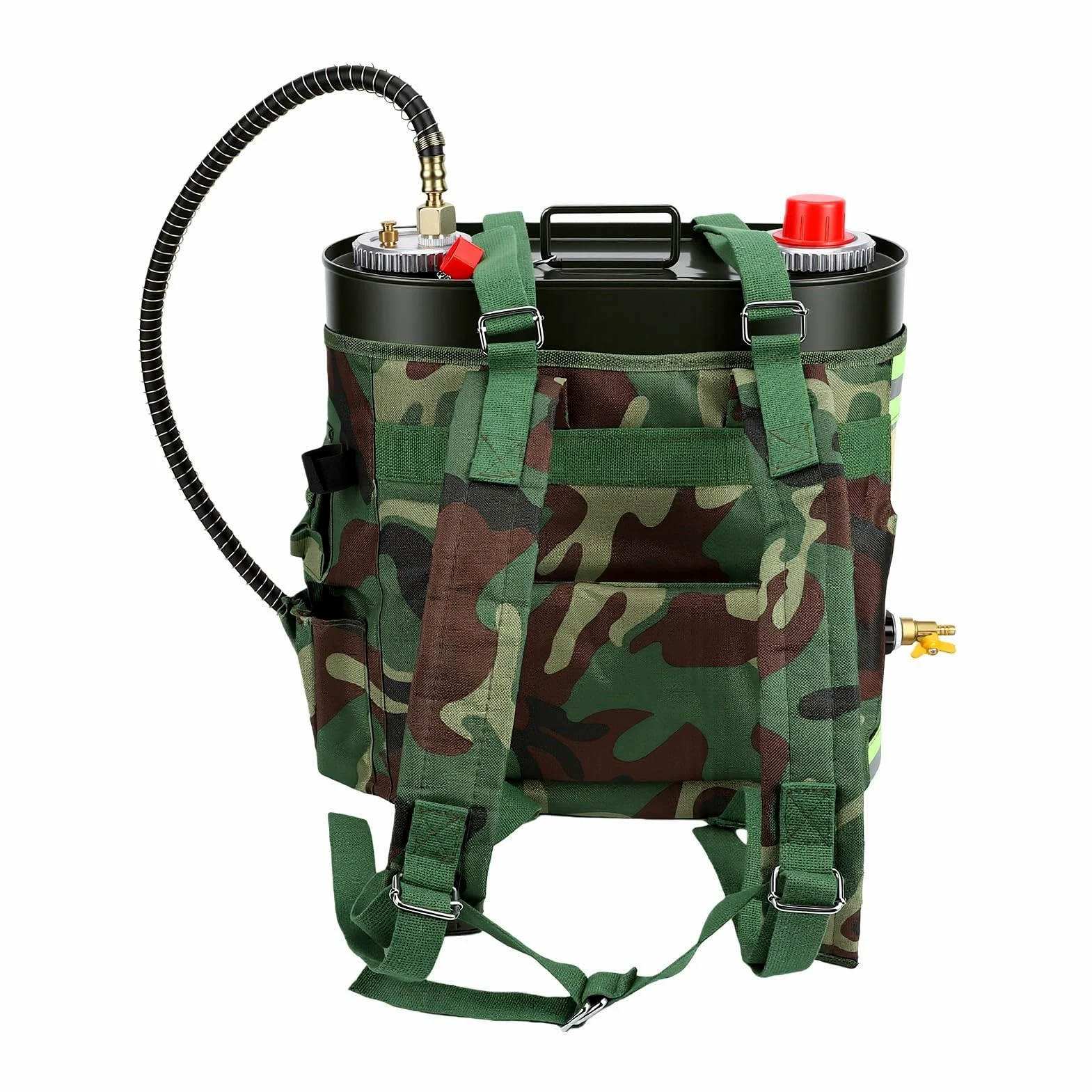 Generic Engrasador de Mochila, Tambor de Aceite Portátil de 20L con Aceite de Motor de 1L para Motosierra, Desbrozadora, Suministro de de Emergencia