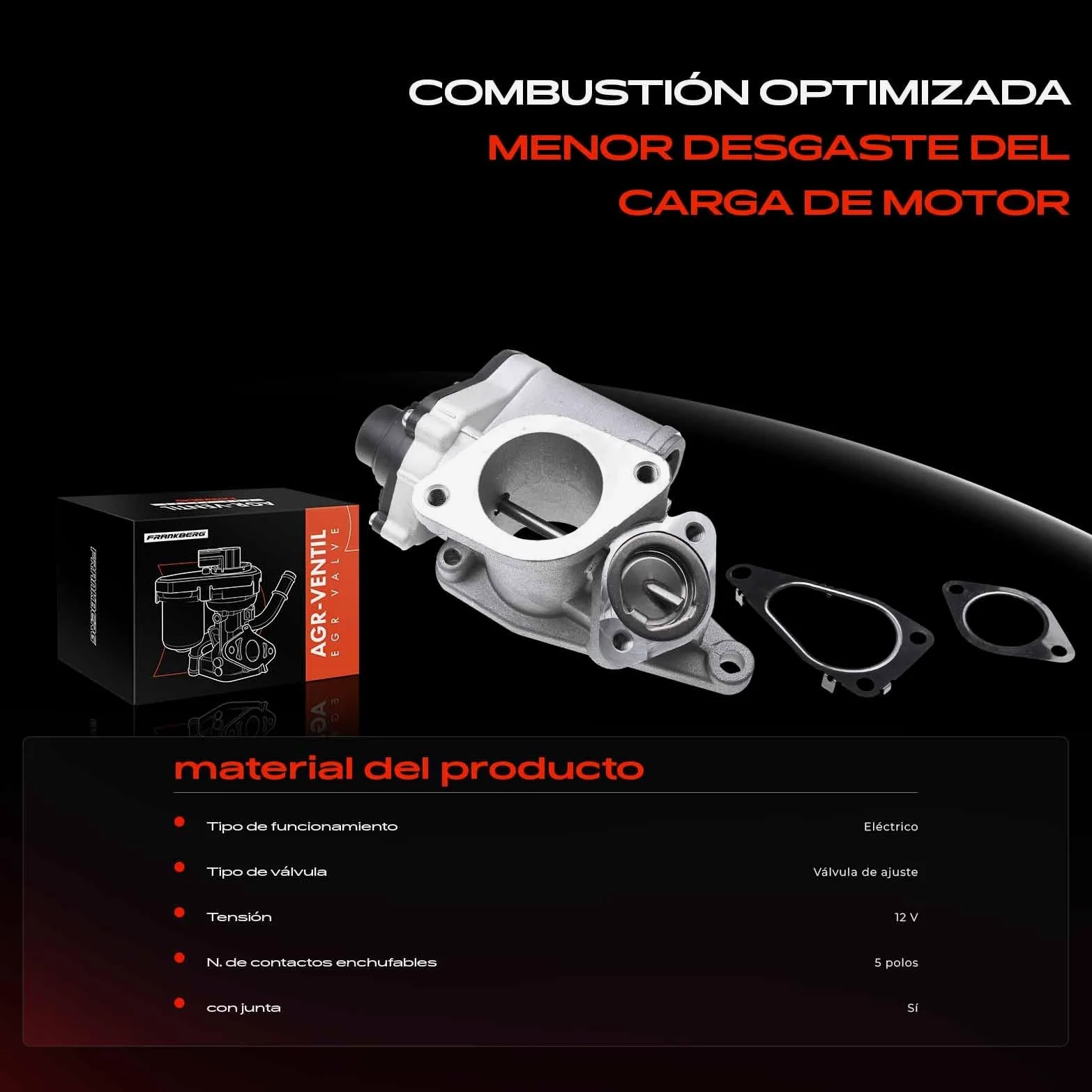 Frankberg Válvula EGR Compatible con Megan.e II BM0/1 CM0/1 1.9 dCi Laguna II Grandtour KG0/1 1.9 dCi Laguna II BG0/1 1.9 dCi Grand Vitara II JT TD TE 1.9 DDiS AWD Scénic II JM0/1 1.9 dCi 8200507299