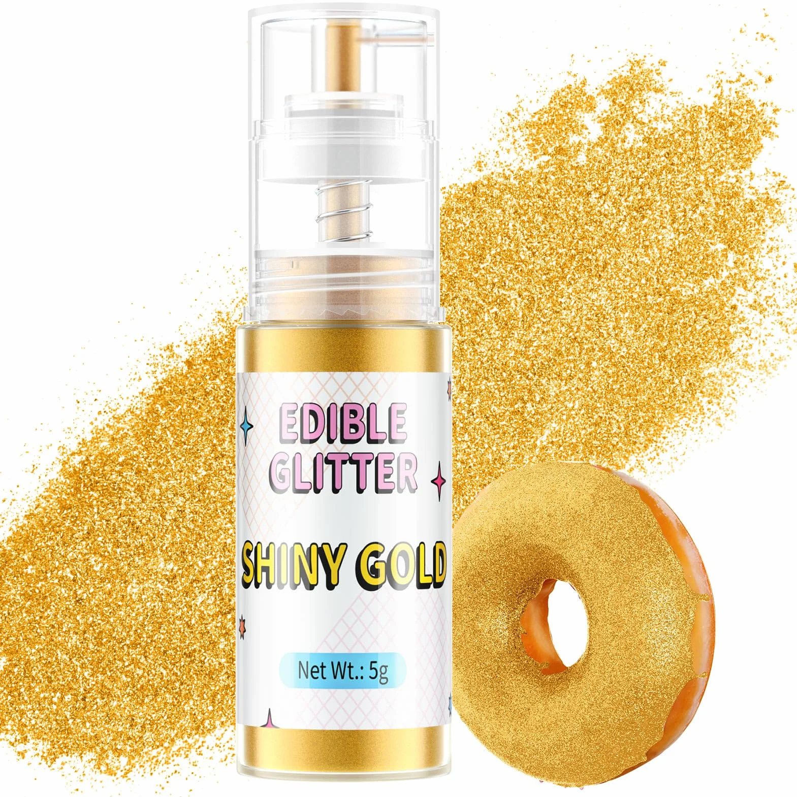 Waysroma Purpurina Comestible Spray Oro 5g Polvos Decoración Tartas