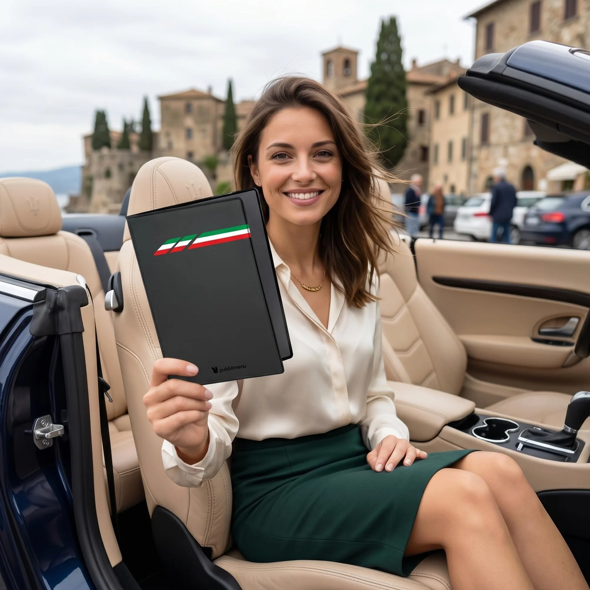 pubblimania Portadocumentos para Coche o Moto, Cierre de Dos Puertas, Fabricado en Italia, para Documentos, Tarjetas, Seguros, Sellos o Documentos de Viaje (Italia)
