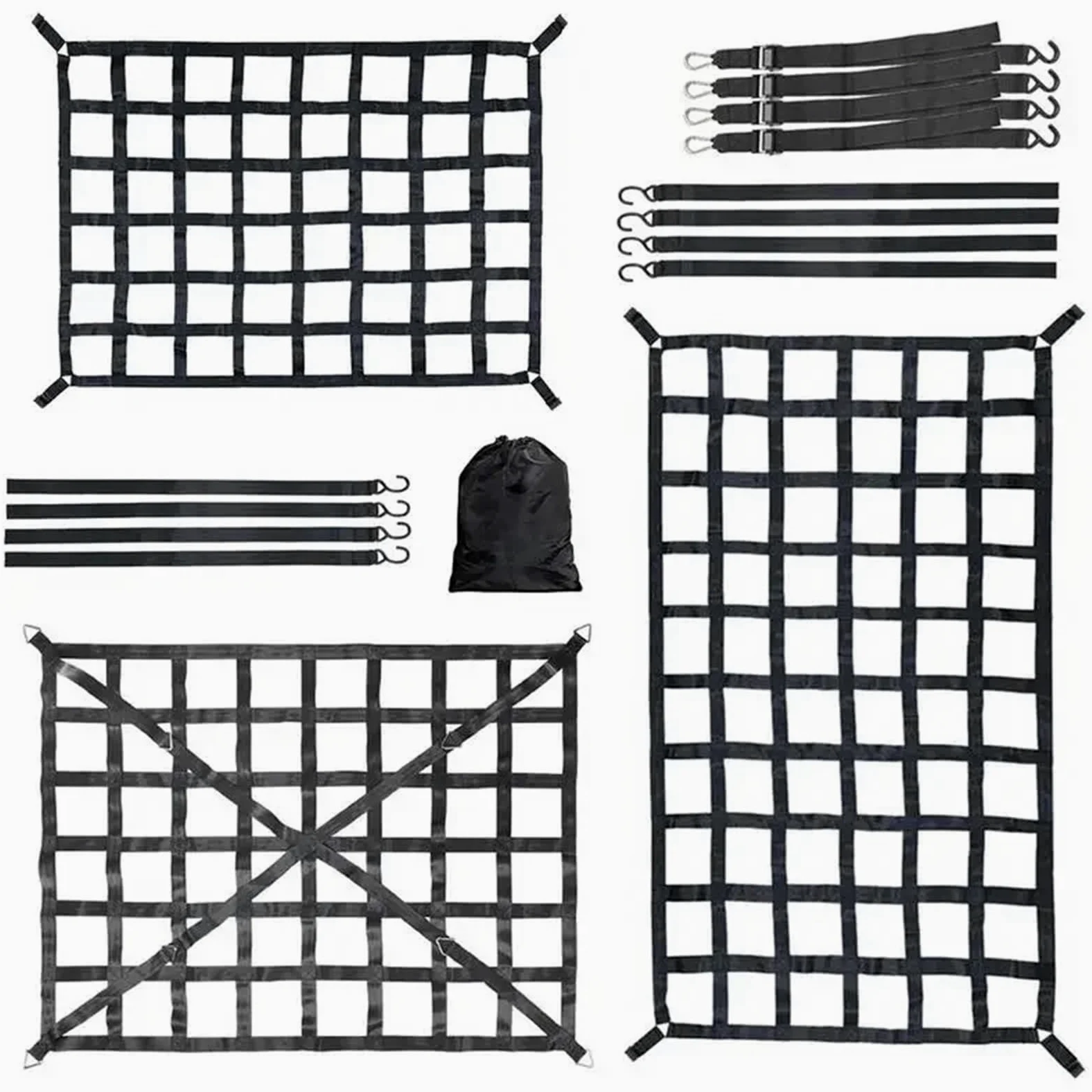 Red Maletero de Coche Heavy Duty Roof Rack Cargo Net Webbing Truck Pickup and Safetyweb Control For Car Modification Parts | M