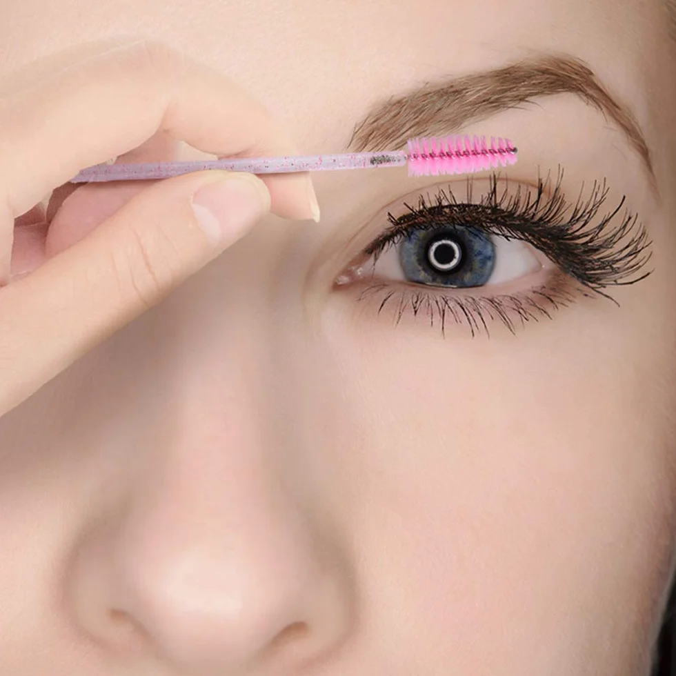 Cepillos de Pestañas Desechables Rosa 100PCS G2PLUS para Extensiones y Maquillaje de Ojos