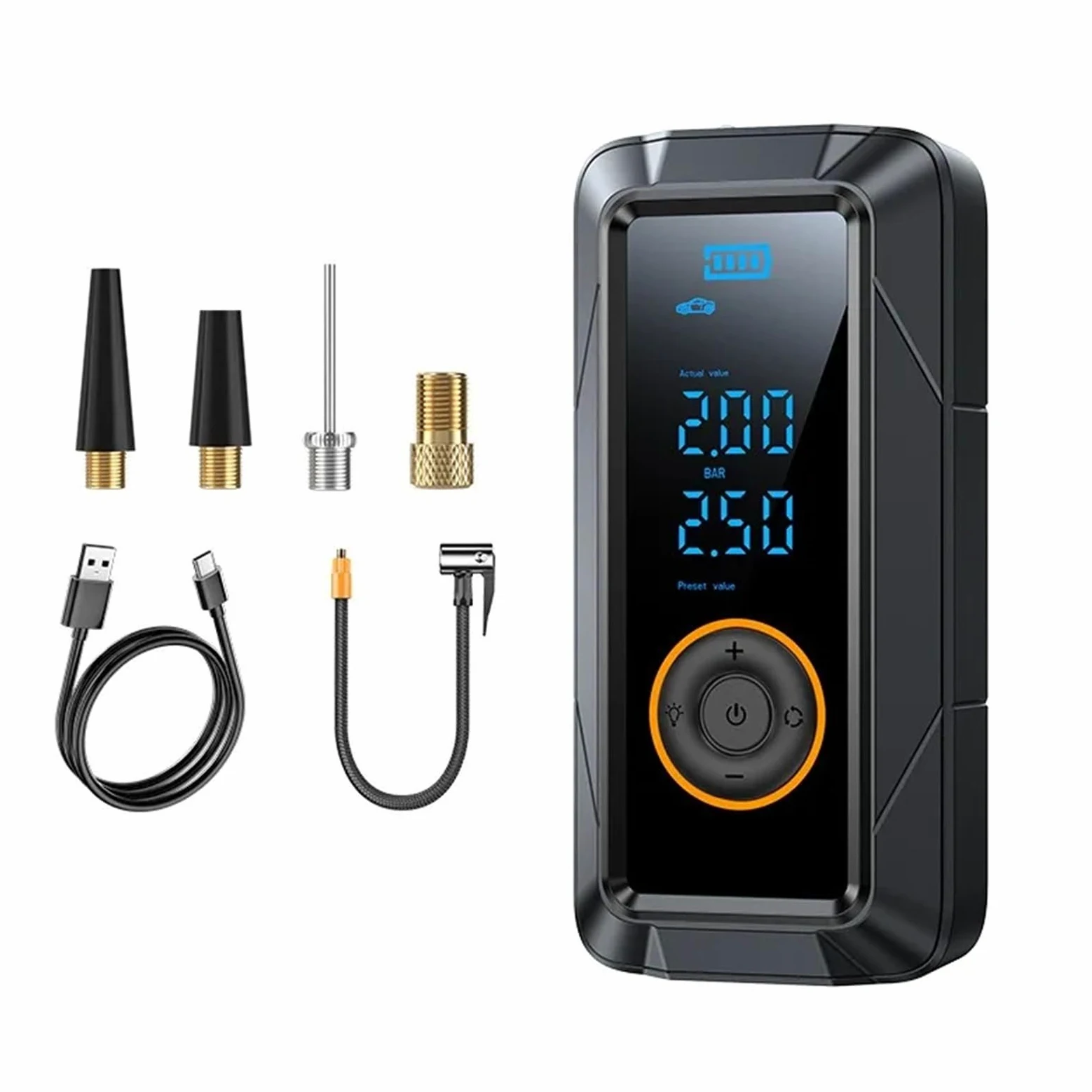 Compresores de aire portátiles Inflador inalámbrico, bomba de aire, compresor de aire portátil, pantalla LCD de aire eléctrica para neumáticos de motocicleta, bicicleta y coche Inflador Ruedas Coche