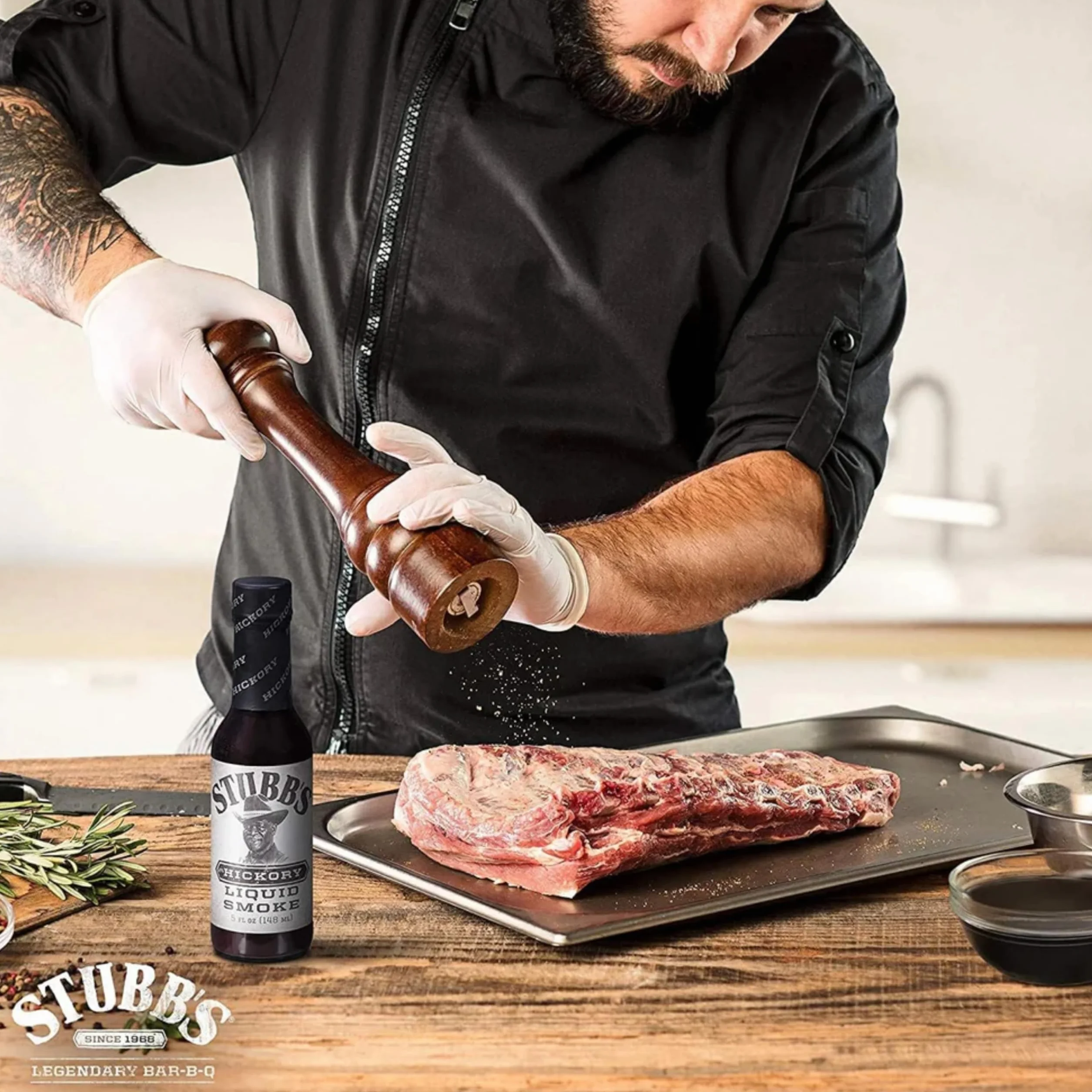 Stubbs Liquid Smoke Hickory Salsa con Aroma de Humo para Carnes, Asados y Barbacoas 148ml