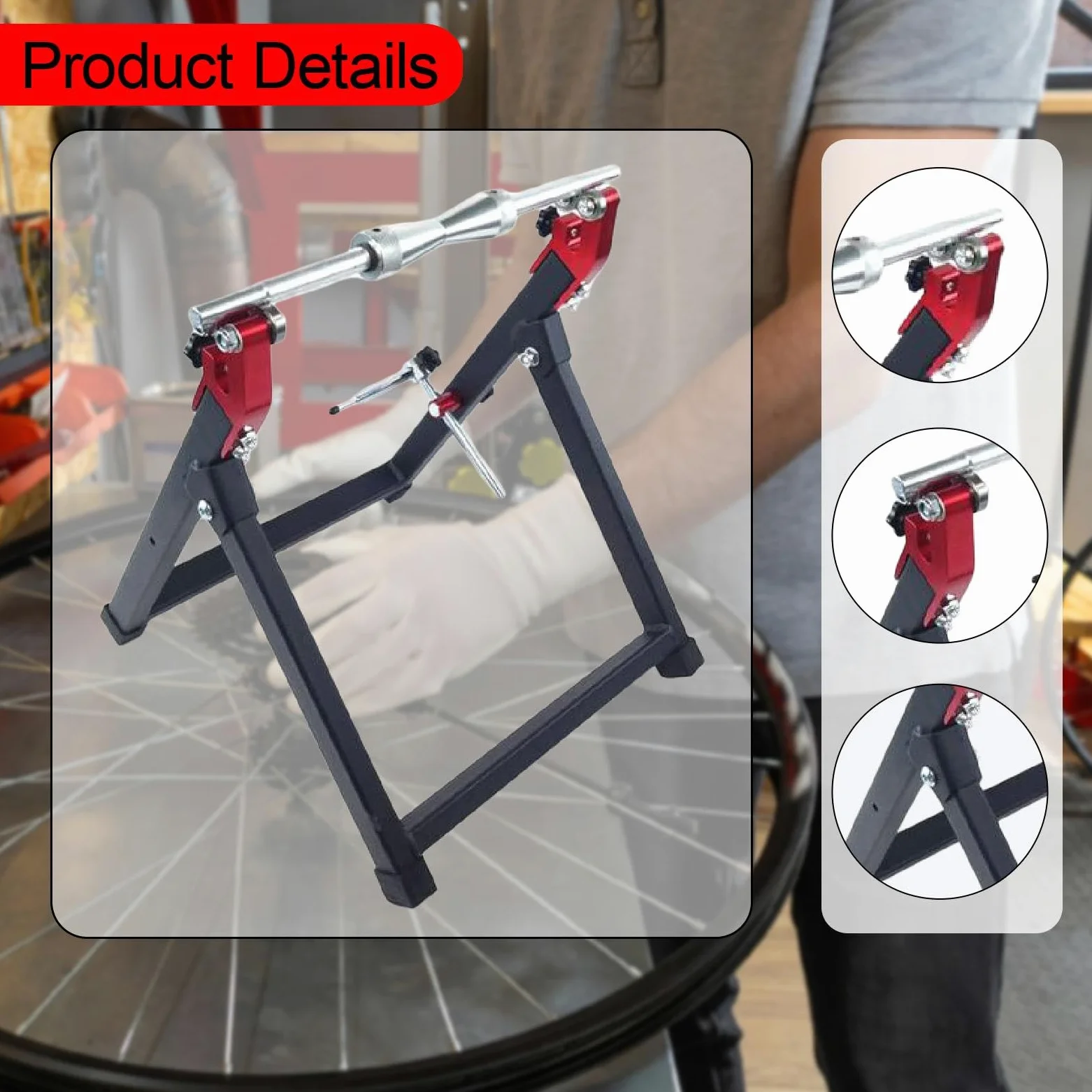 Equilibradora de Ruedas de Motocicleta Portátil con Fácil Instalación, Rojo
