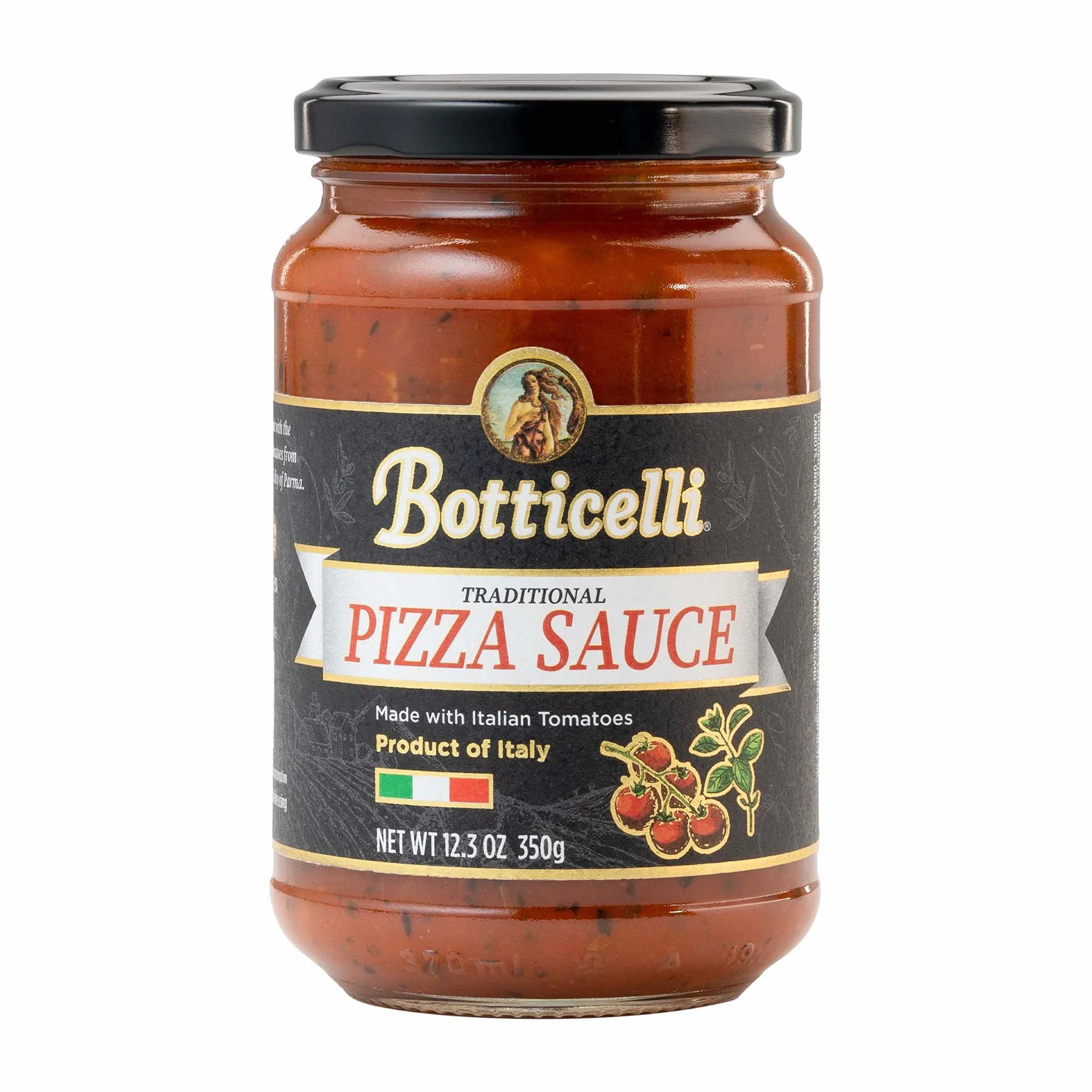 Botticelli Salsa de pizza italiana premium, bajo en carbohidratos, 12 onzas