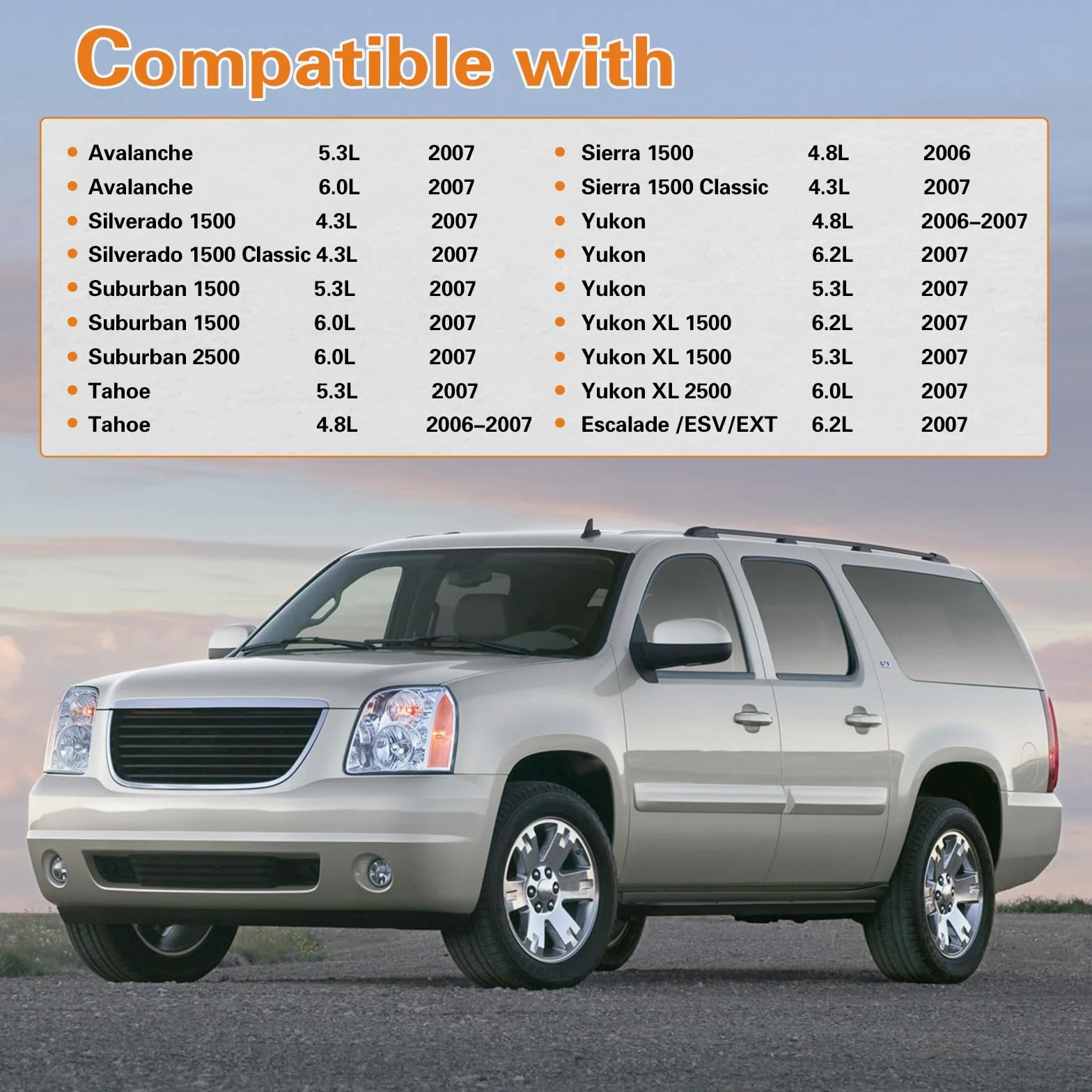 4 sensores de oxígeno de oxígeno ascendente y descendente para Avalanche 2007, Silverado 1500, Suburban 1500/2500, Tahoe, Sierra 1500, Yukon, Yukon XL 1500/2500, Escalade ESV/EXT OE#234-4018