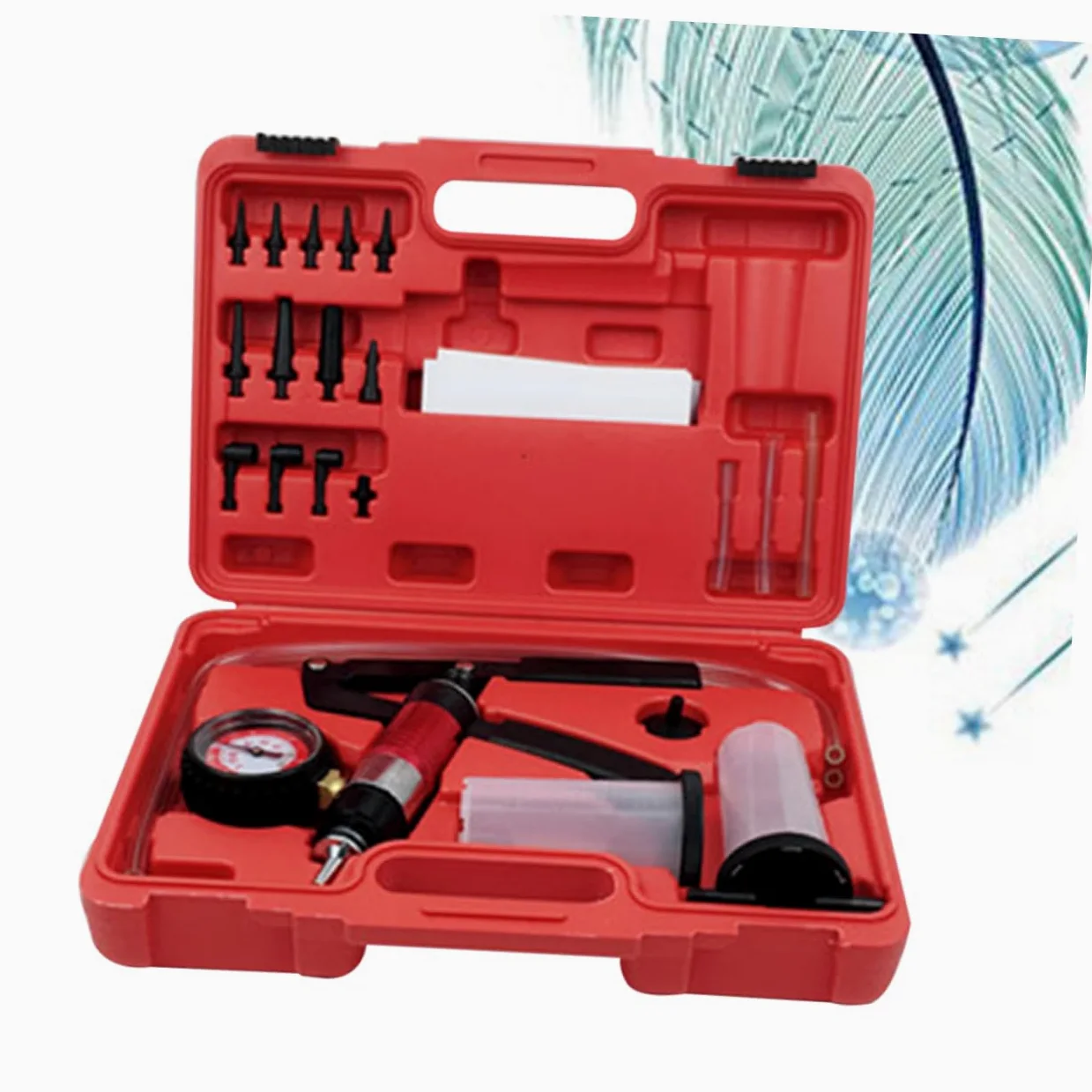 Zerodeko Bomba De Vacío Manual para Purga De Frenos Cuerpo De Bomba De Vacío Herramienta De Protección contra Vapor Kit De Purga De Frenos para Automotriz