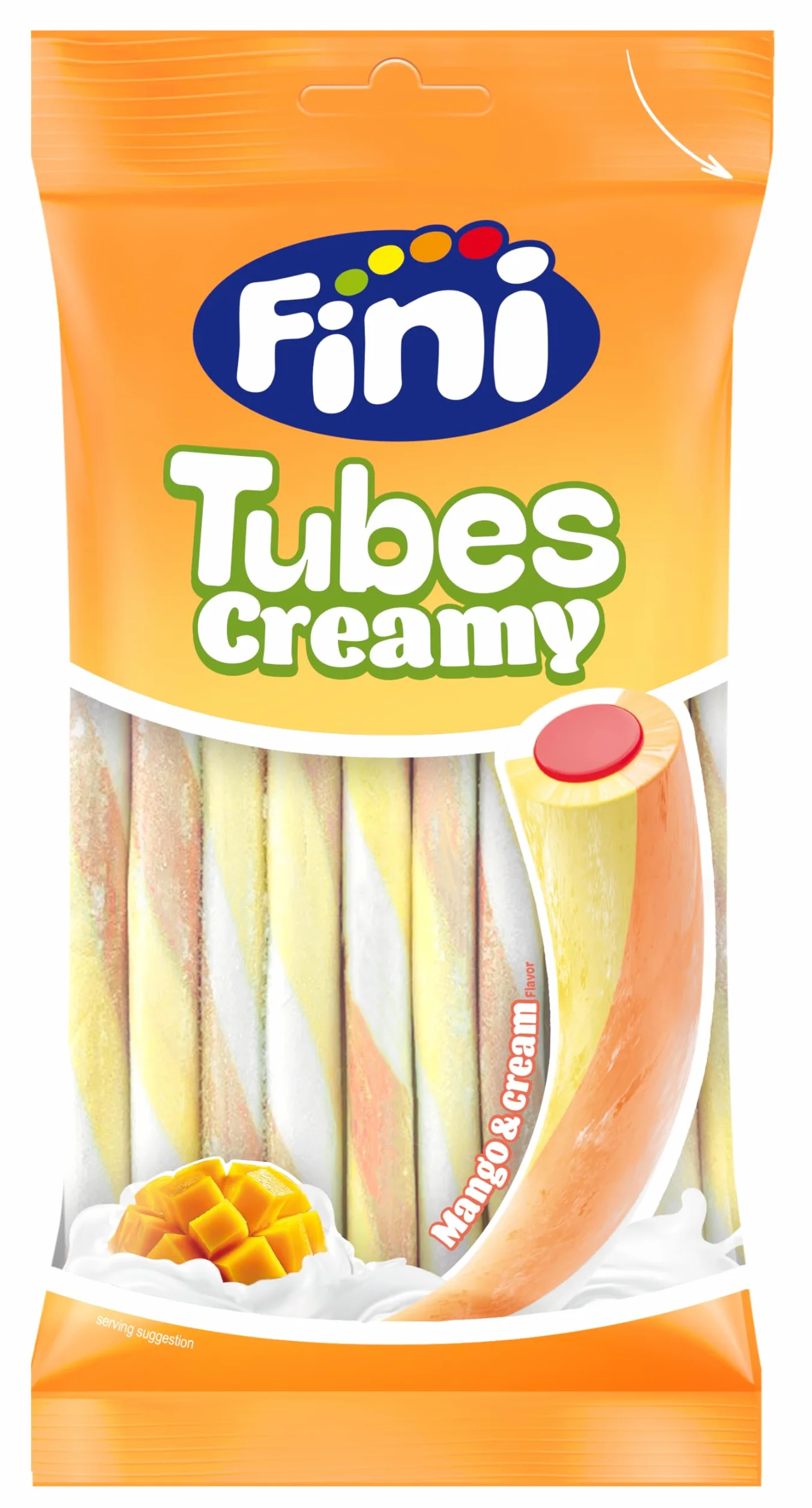 Fini Golosina Tubes Creamy Regaliz 80 gr Chuche Sabor Mango and Cream