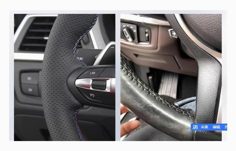 Funda para Volante de Coche de Microfibra PU para Q7 Q3 Q5 A4 B8 2014 2015 A6 C7, Accesorios Interiores.