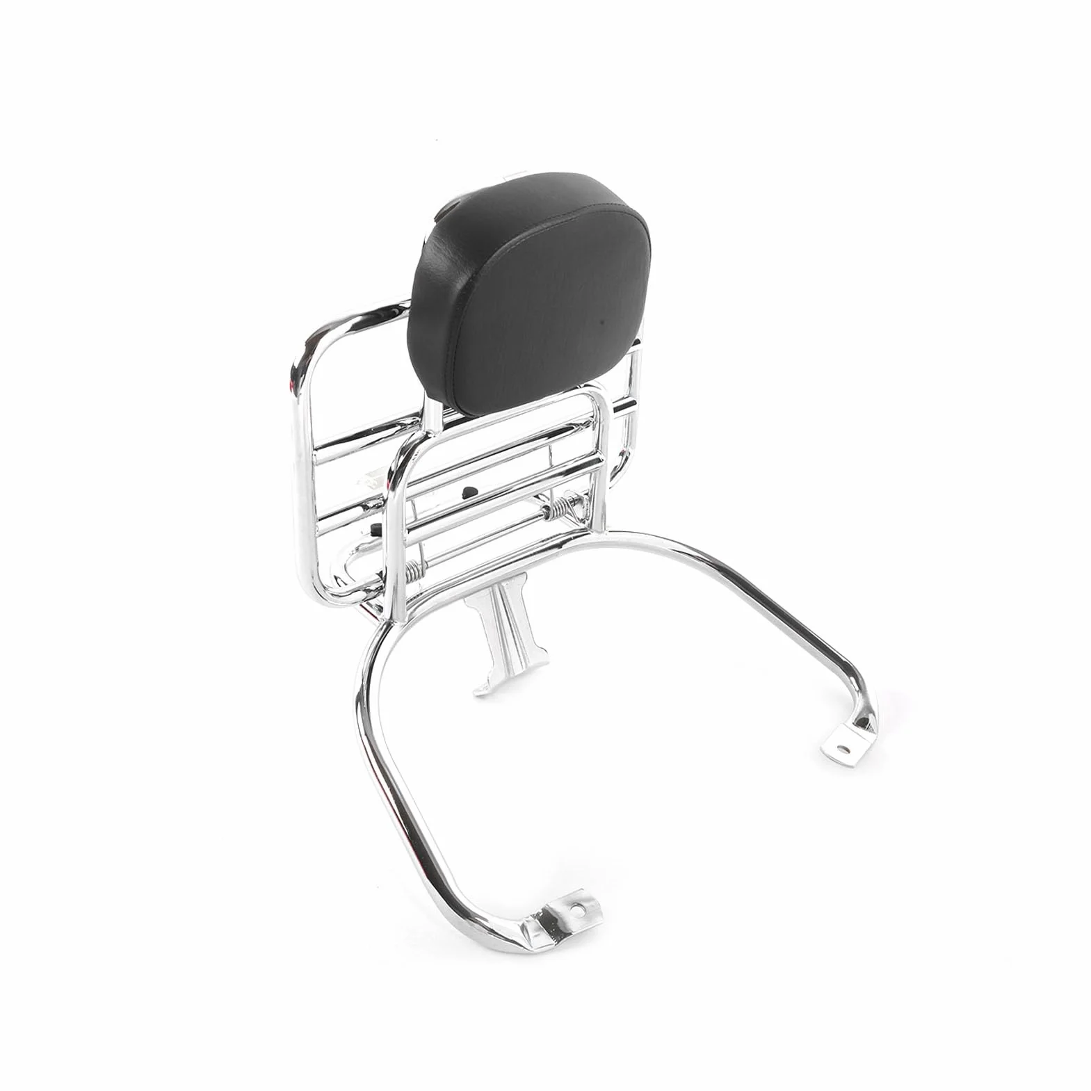 Generic Portaequipajes Trasero para Motocicleta Duradero con Respaldo para Sprint Primavera 150, Placa Cromada de Aleación de Acero, Fácil de Instalar