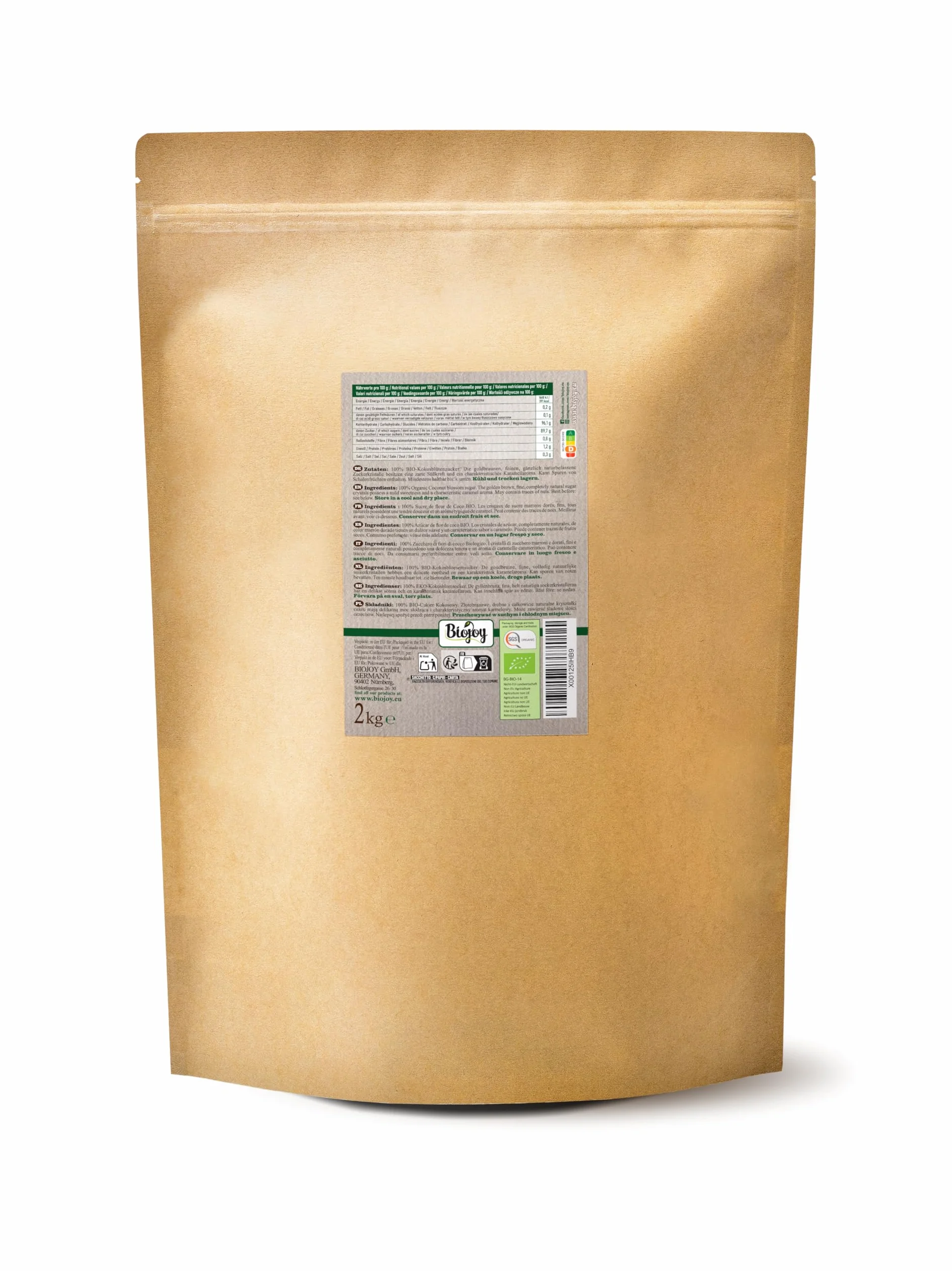 Biojoy Azúcar de Flor de Coco Orgánico 2 kg