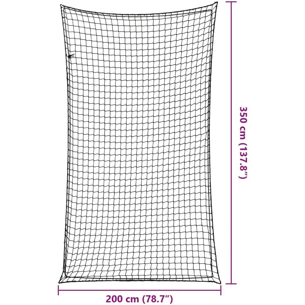 Red de remolque con cuerda de goma negra 3,5 x 2 m de polipropileno resistente a la intemperie, red de transporte para remolques, camiones, SUV y maletero, seguridad de carga y red de