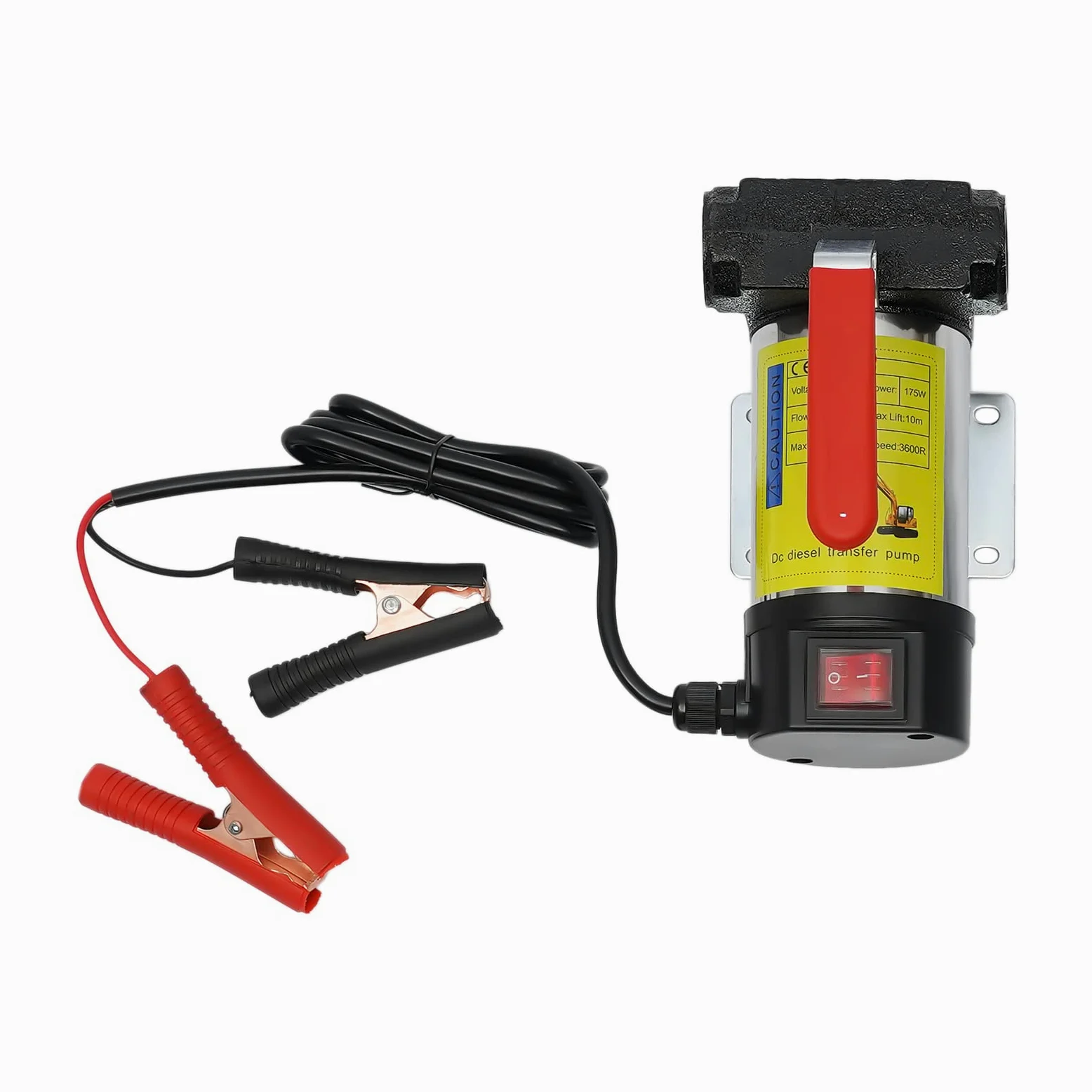 Bomba de aceite diesel autocebante, 12 V, 175 W, pistola automática con manguera de PVC, 50 l/min