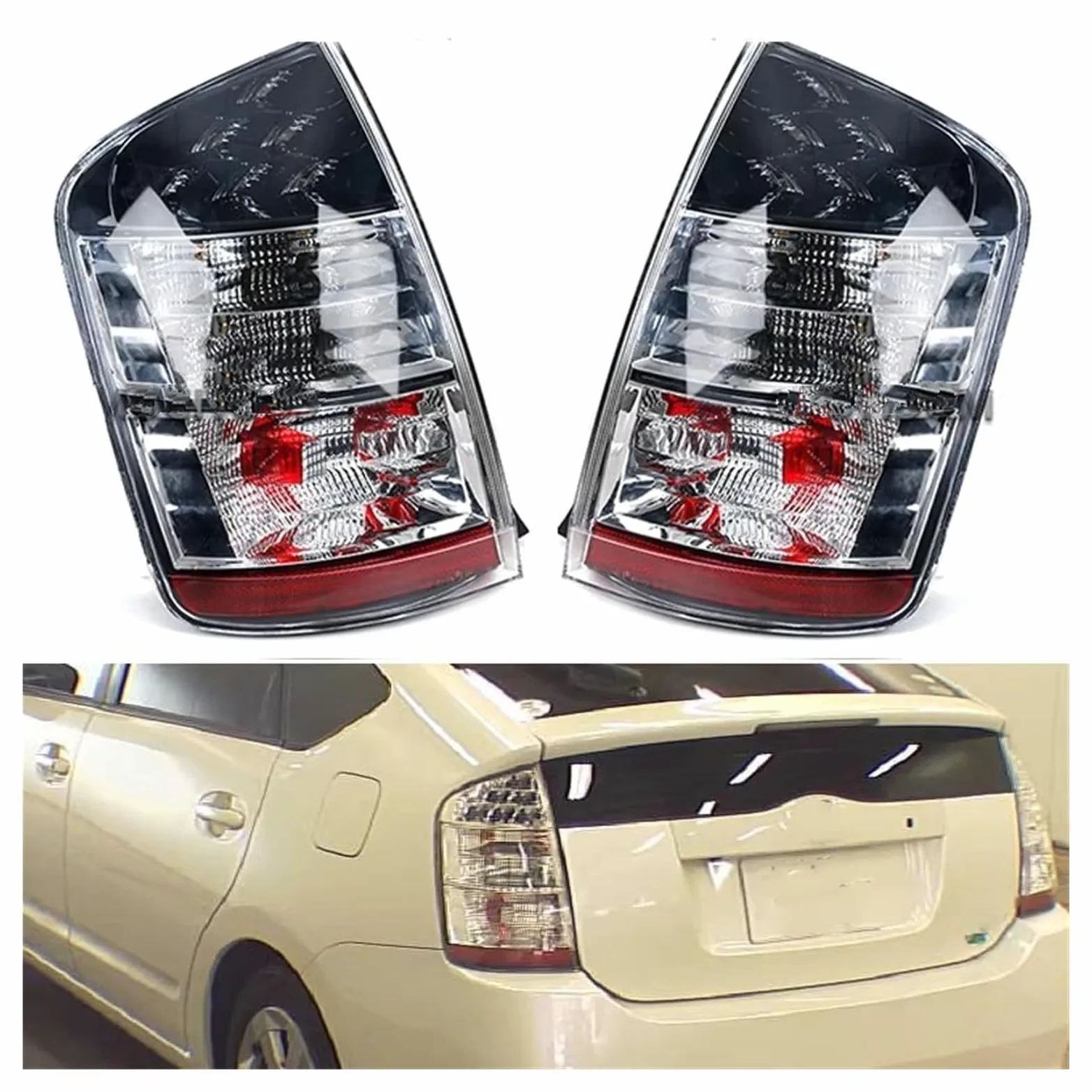 Faros Traseros Para Toyota Para Prius 2005 2006 2007 2008 2009 Luz Trasera De Coche Izquierda Derecha Negra 81561-47100 81551-47100 Faro Piloto Luz Trasero(Left)