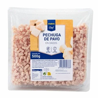 Pechuga de Pavo en Dados Chef 500g Paquete Refrigerado