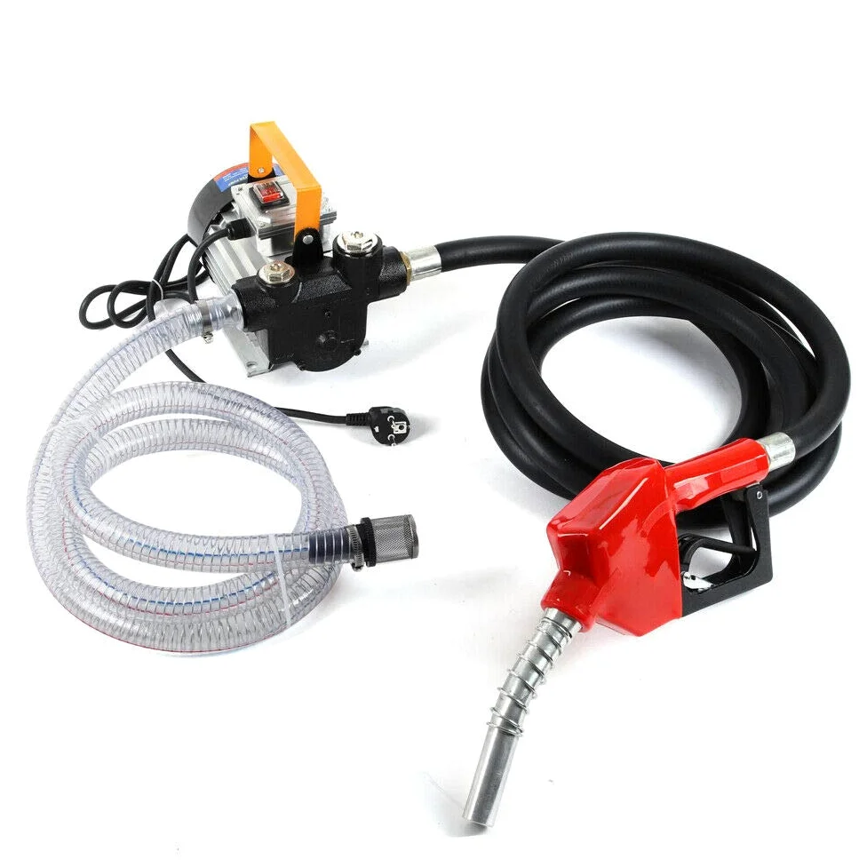 Bomba Gasoil, Bomba de Combustible Automática de 550 W, 2800 RPM, 60 l/min, 230 V, Bomba Trasvase Gasoil, Bombas de Combustible para Coche, Bomba de Gasoil con Manguera
