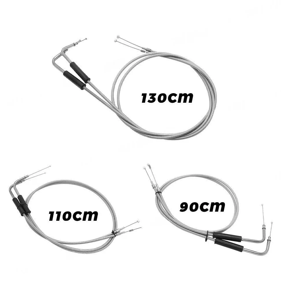 Cables de acero tejidos para motocicleta, funda cables acelerador Para Sportster XL1200 883 Para Dyna Para Road King Para Electra Glide